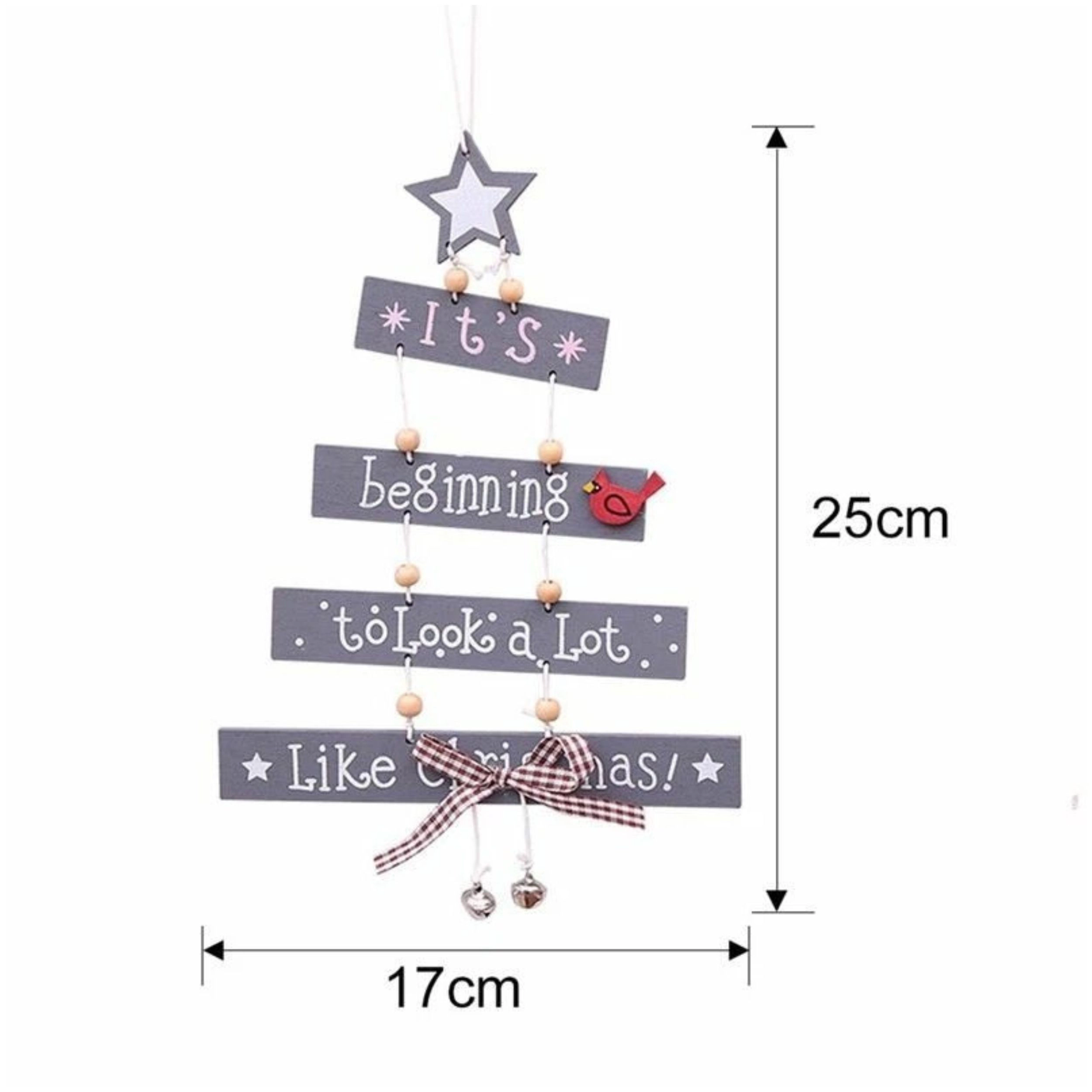 Home Collection Merry Christmas Wooden Hanging Tree Ornament