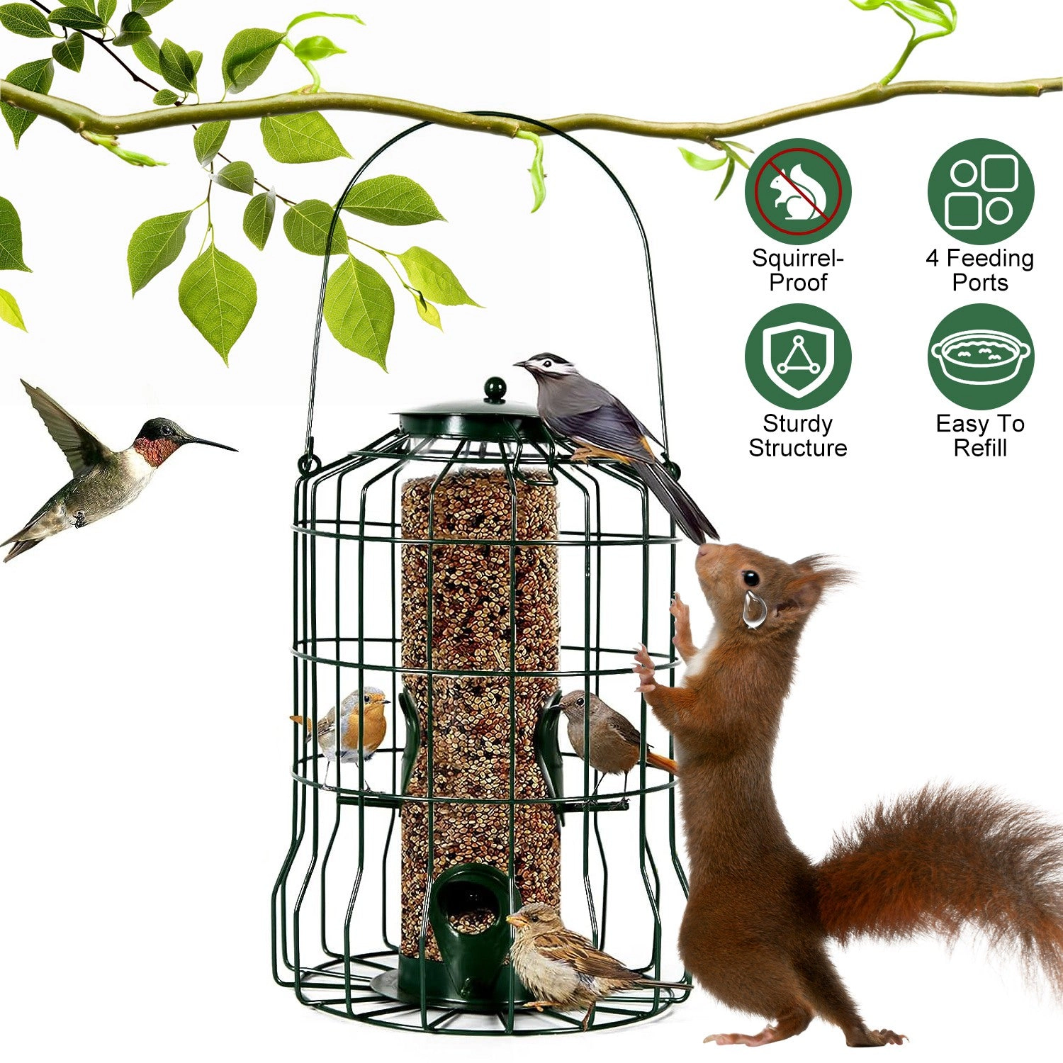 IMounTEK Unisex Metal Squirrel-Proof Bird Feeder