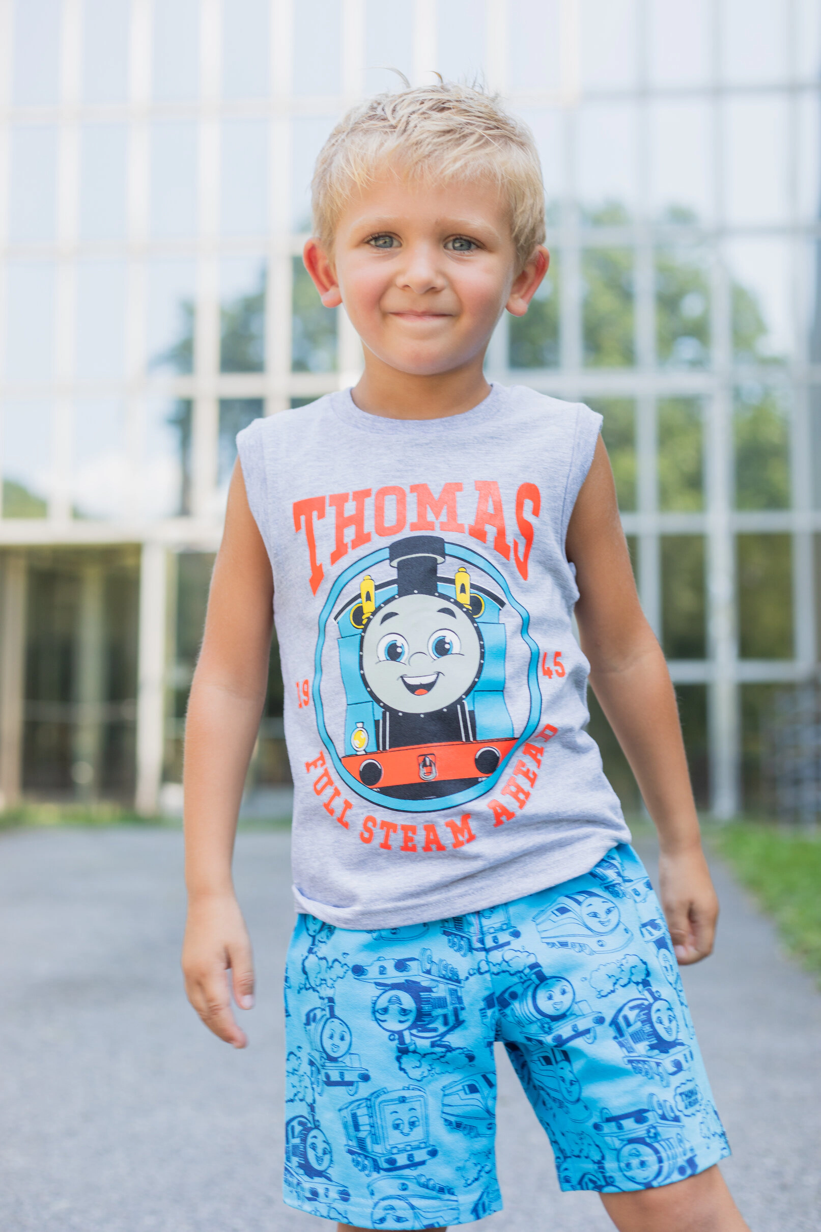 Thomas & Friends Boys' 3-Piece Tee Tank and Shorts Set
