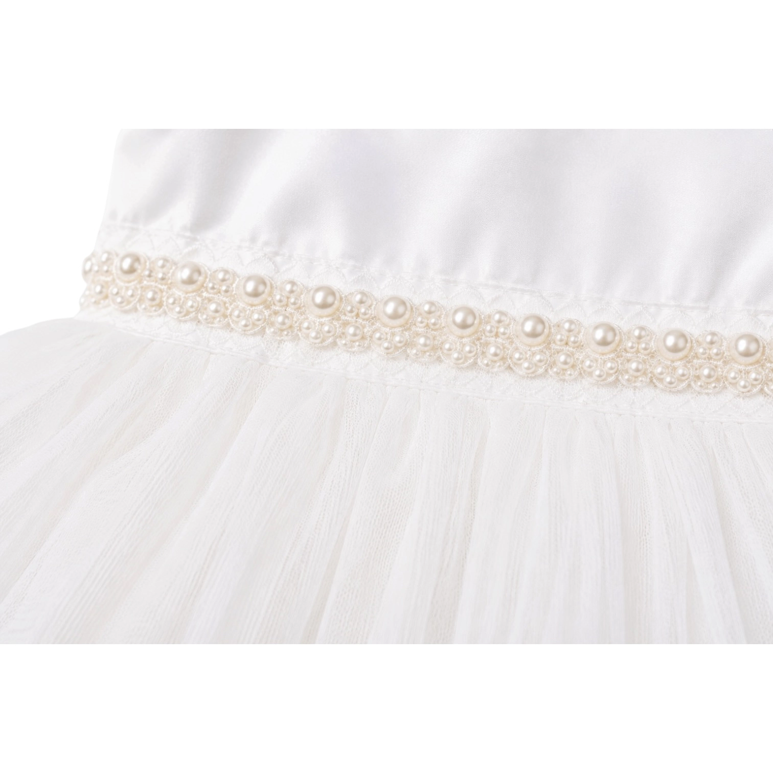 Laurenza's Baby Girls Short-Sleeve Pearl Baptism Christening Gown