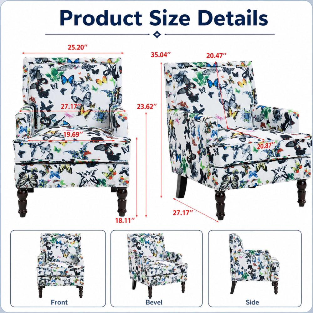 GOODSILO Versatile Upholstered Cotton Accent Chair