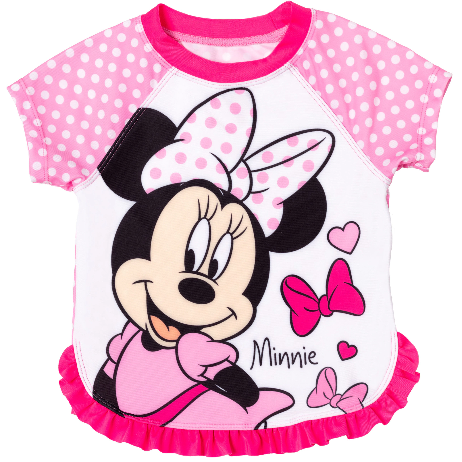 Disney Girls' One Piece and Rash Guard Swimwear Set