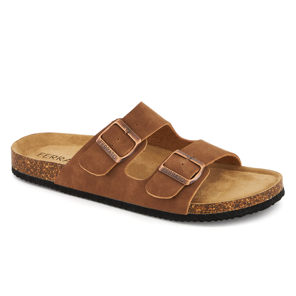 Ferrato Mens Mule Sandals - Double Buckle,