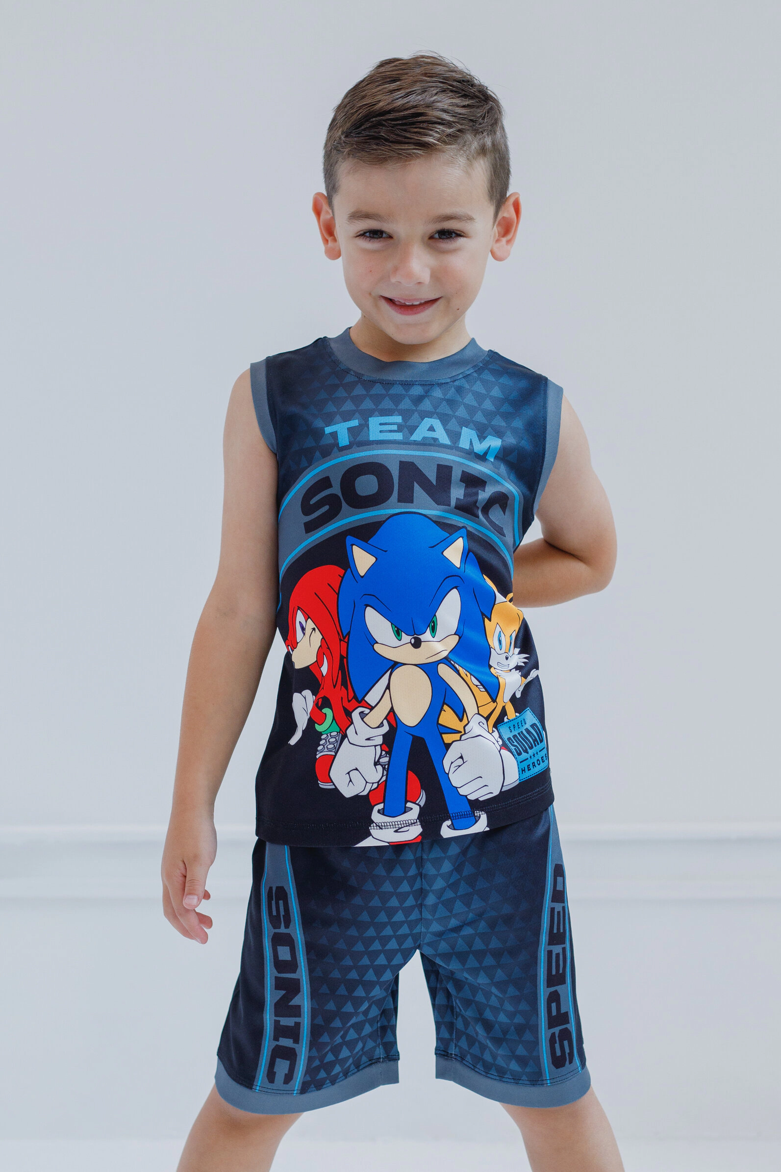 SEGA Sonic the Hedgehog Boys' Athletic 2-Piece Tank Top and Shorts Set