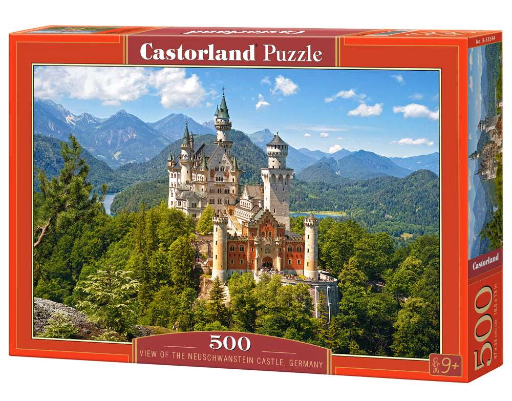 CASTORLAND 500 Piece Jigsaw Puzzle, View of the Neuschwanstein Castle, Bavarian Alps, B-53544