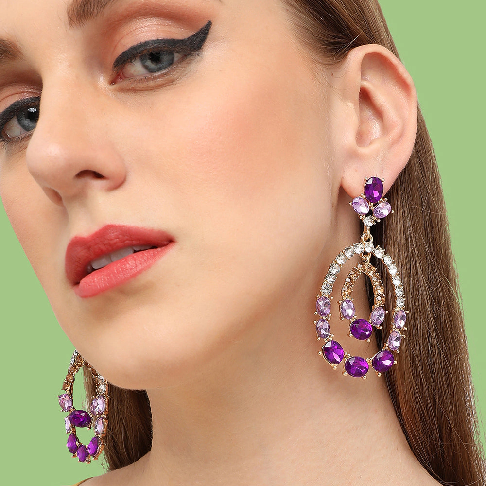 SOHI Women's Brown Dangling Drop Earrings