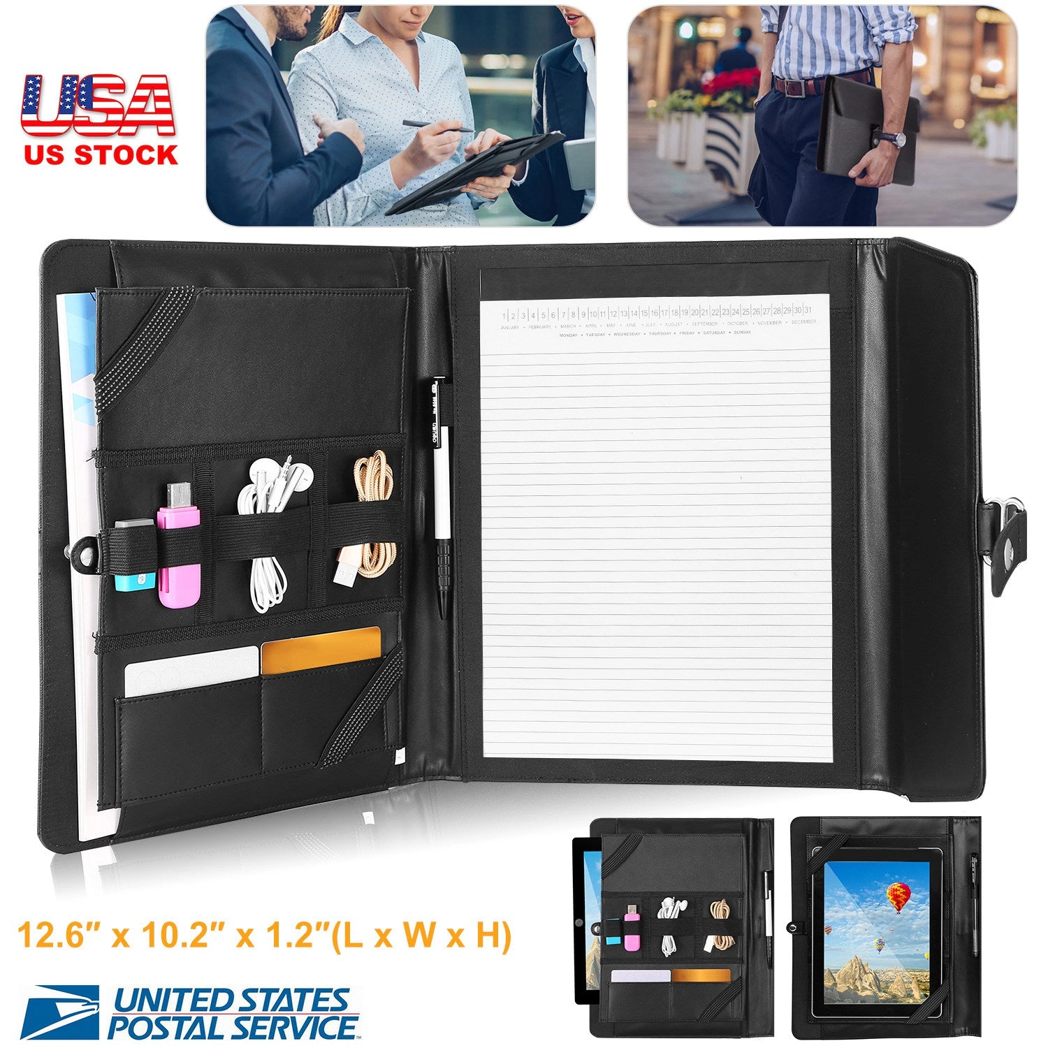 GBruno PU Leather Padfolio Portfolio Organizer