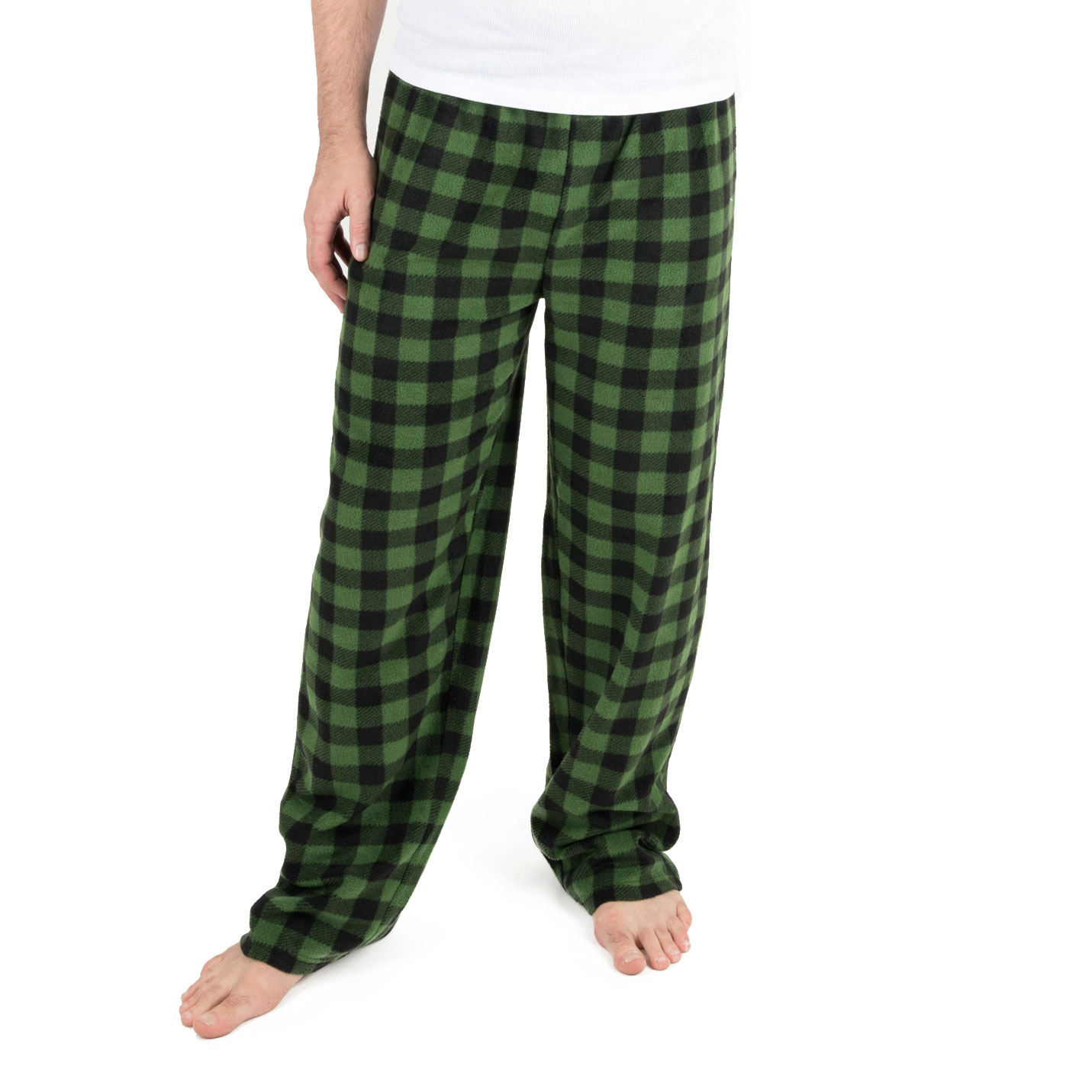 Leveret Men's Buffalo Plaid Fleece Pants