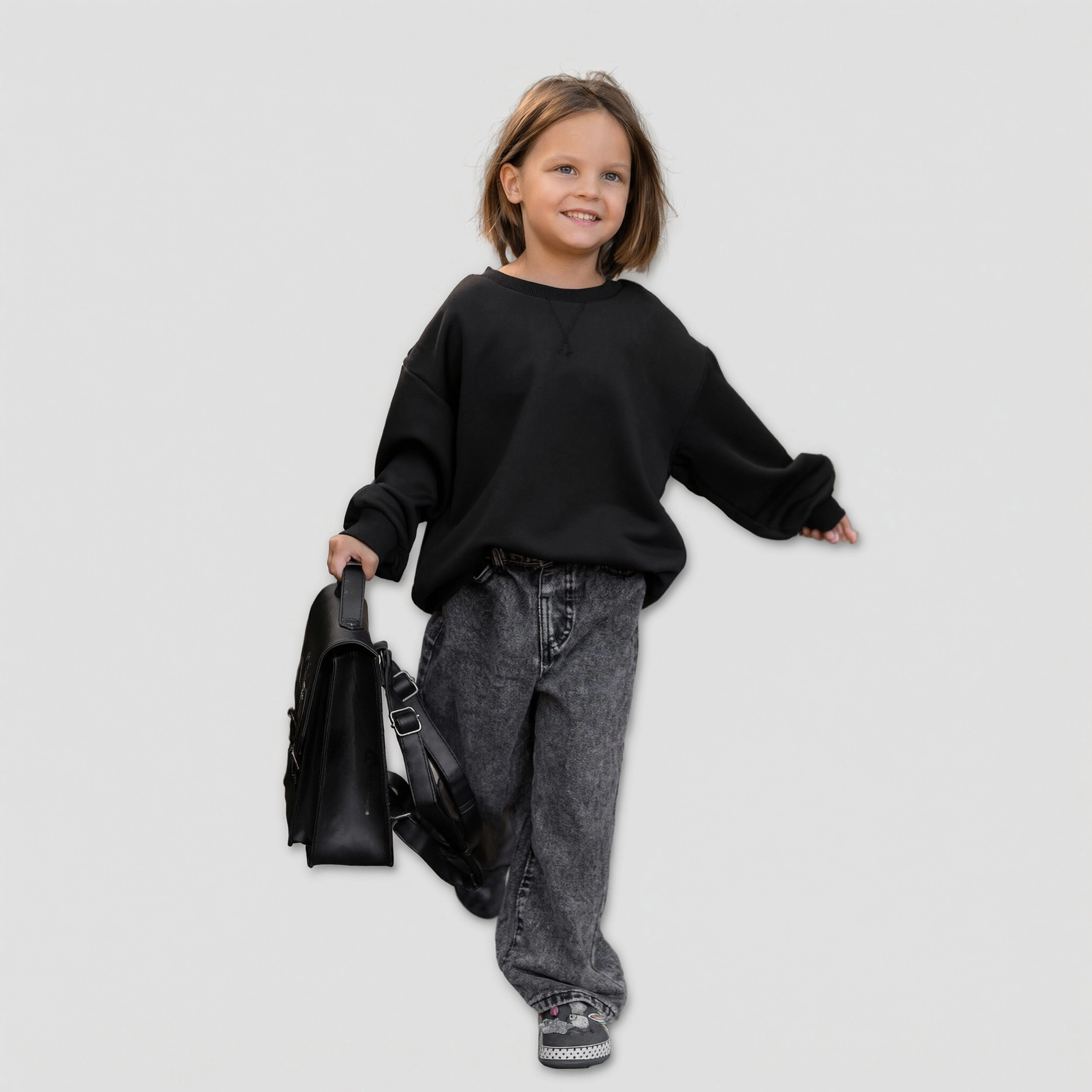 Arshiner Girls Oversized Crewneck Sweatshirt Kids Long Sleeve Pullover Tops Fall Casual Clothes