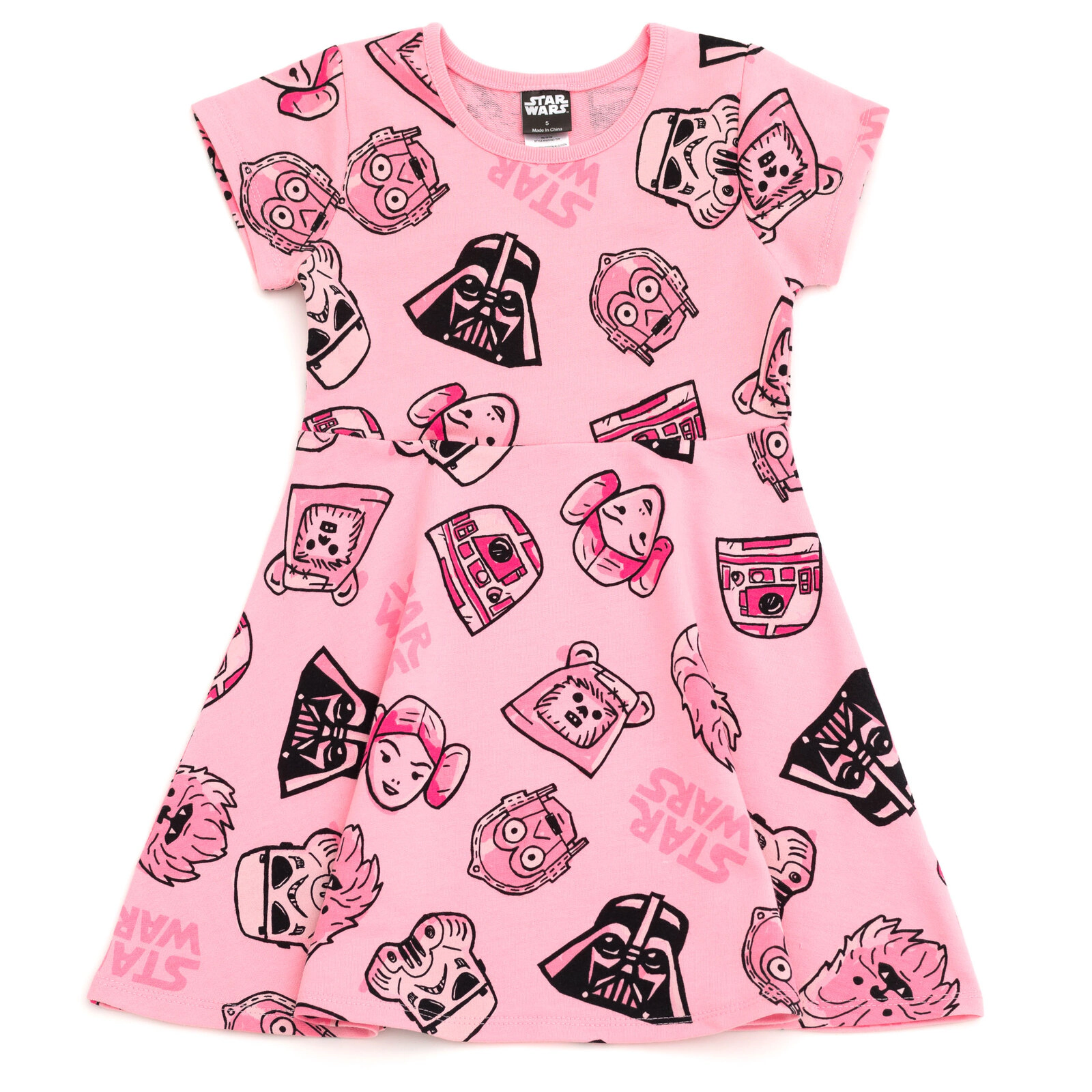Star Wars Girls' Short Sleeve Skater Dress