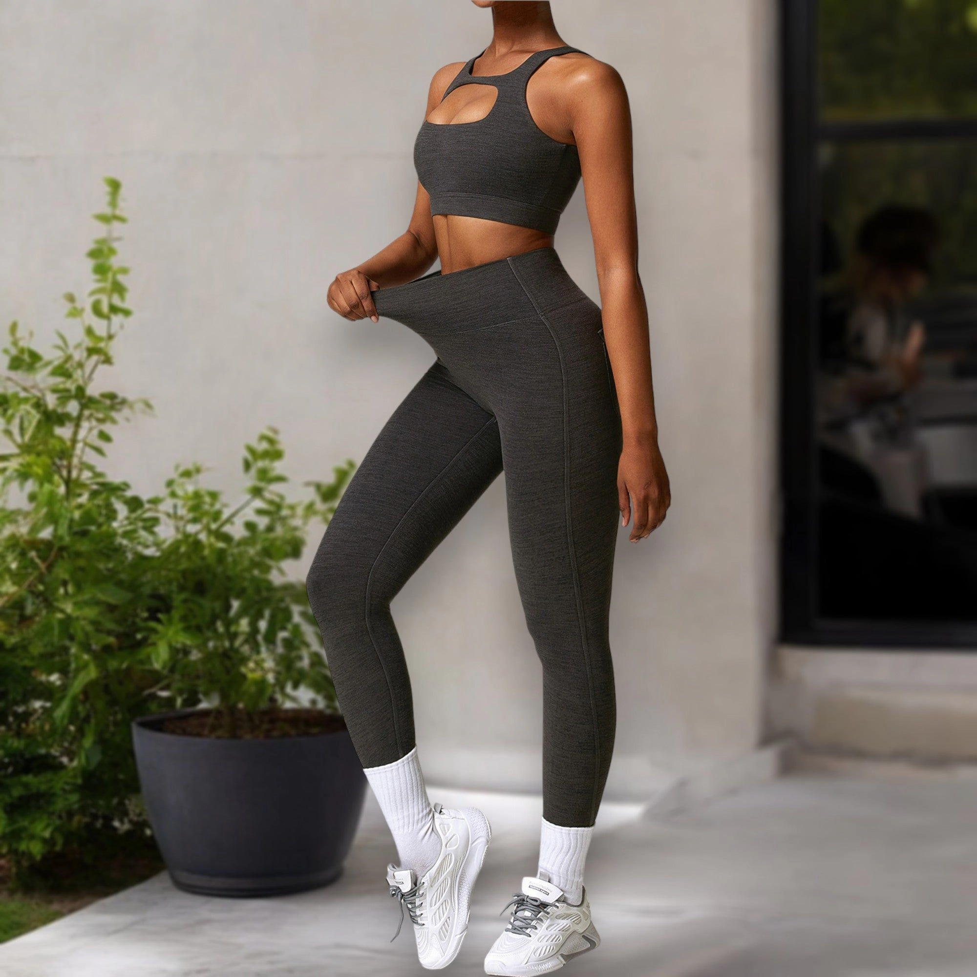 Anna-Kaci Active Women's High Waist Seamless Soft Leggings with Back Pocket Detail