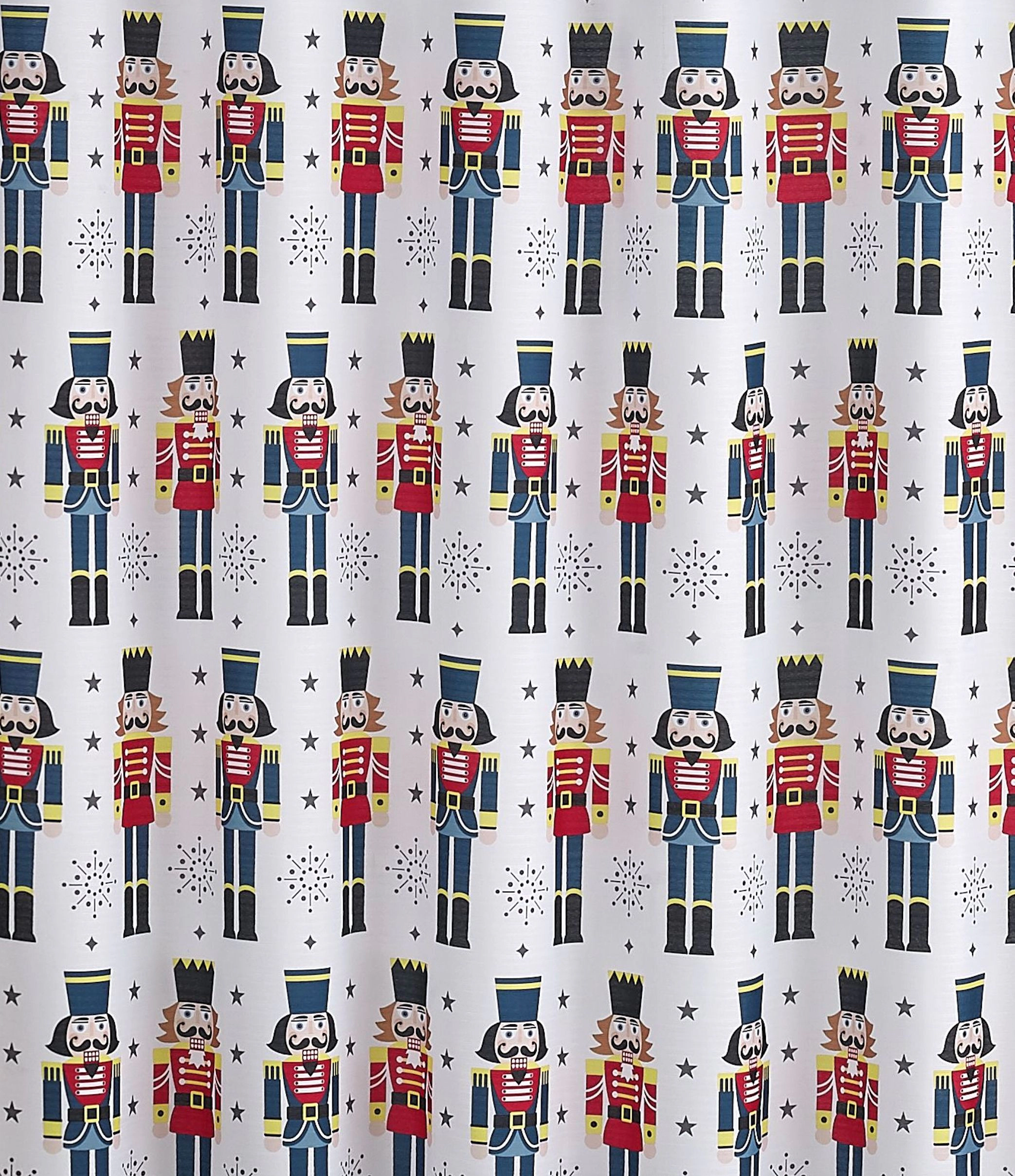 Kate Aurora Holiday Living Christmas Nutcrackers Fabric Shower Curtain