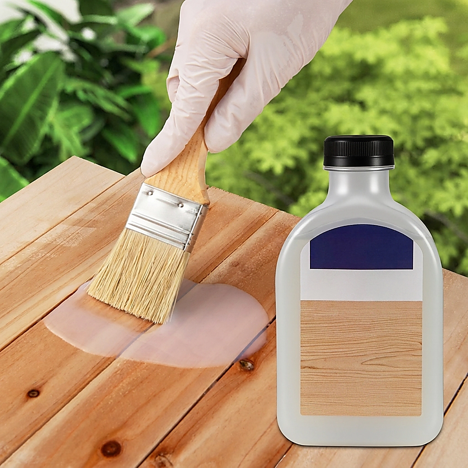 SUGIFT 2-Pack 16-oz Clear Wood Oil Cleaner and Brightener with Brushes Gloves and Abrasive Papers