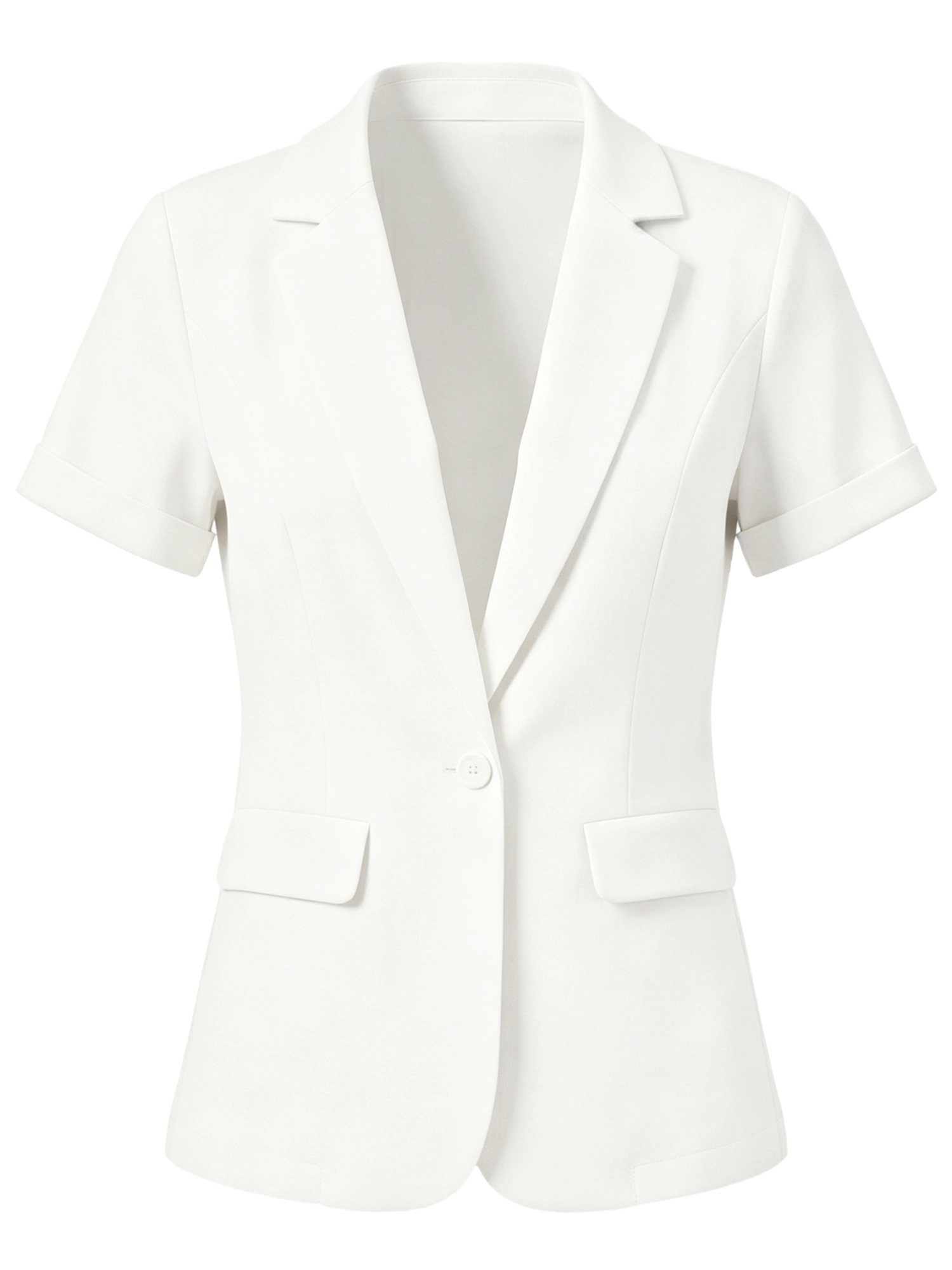 INSPIRE CHIC Women's Notch Lapel Collar One Button Formal Short Sleeve Blazer