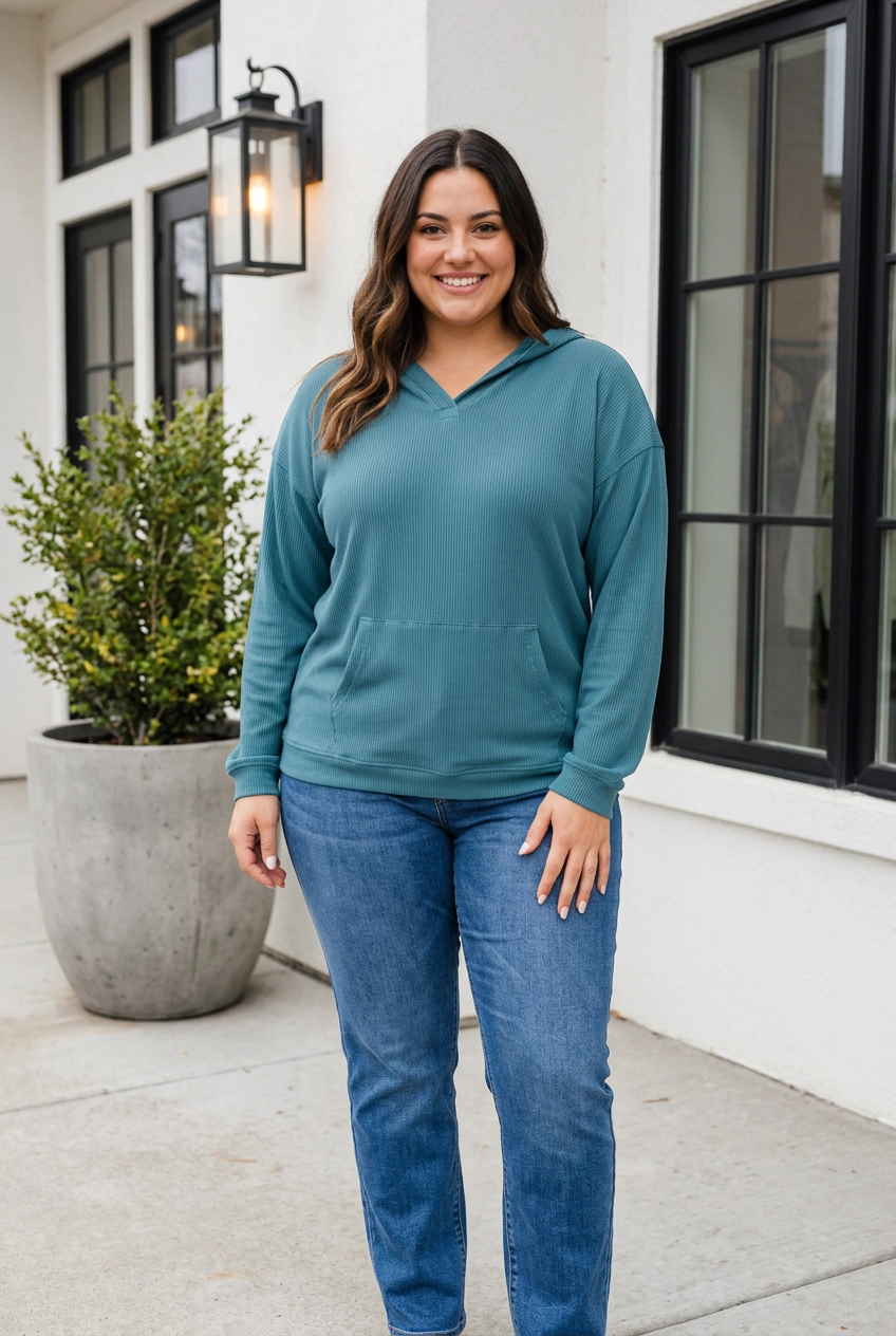 Threaded Pear Miriam Long Sleeve Blouse PLUS Top