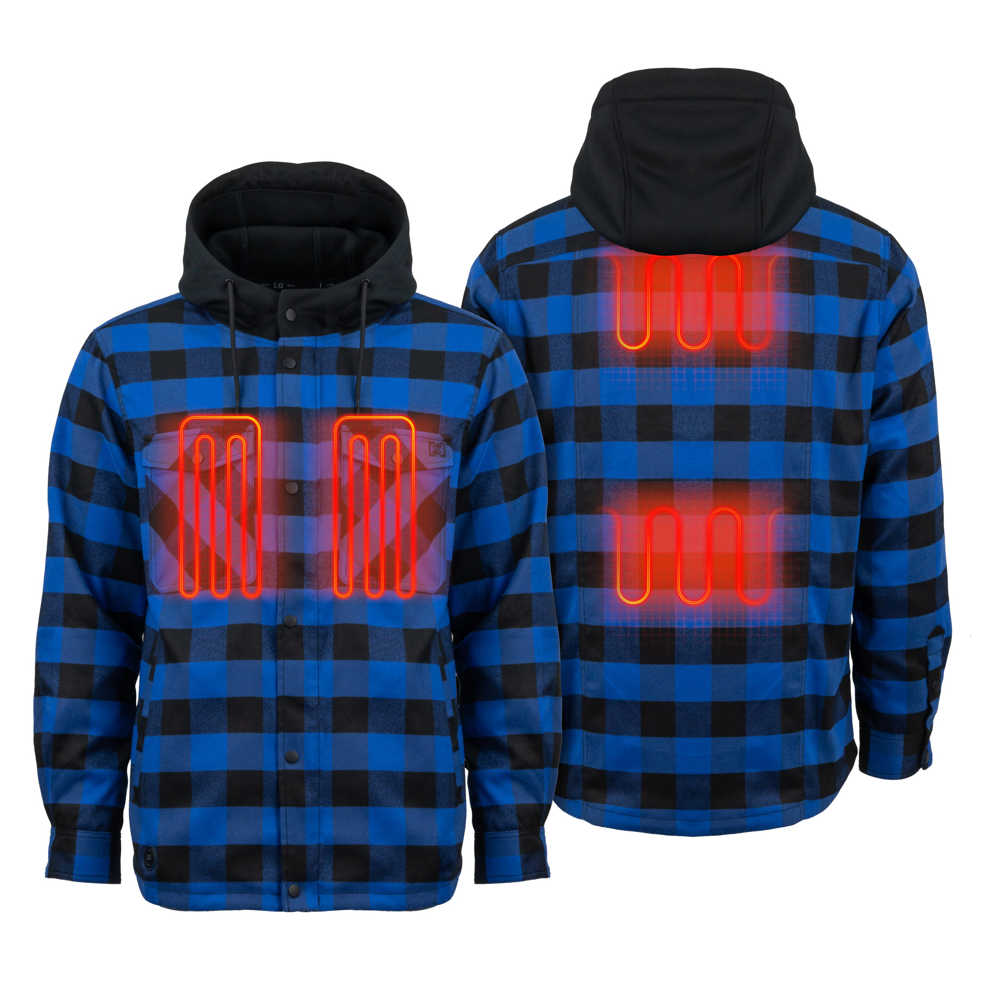 Mobile Warming Men's Flannel Heated Hoodie Jacket
