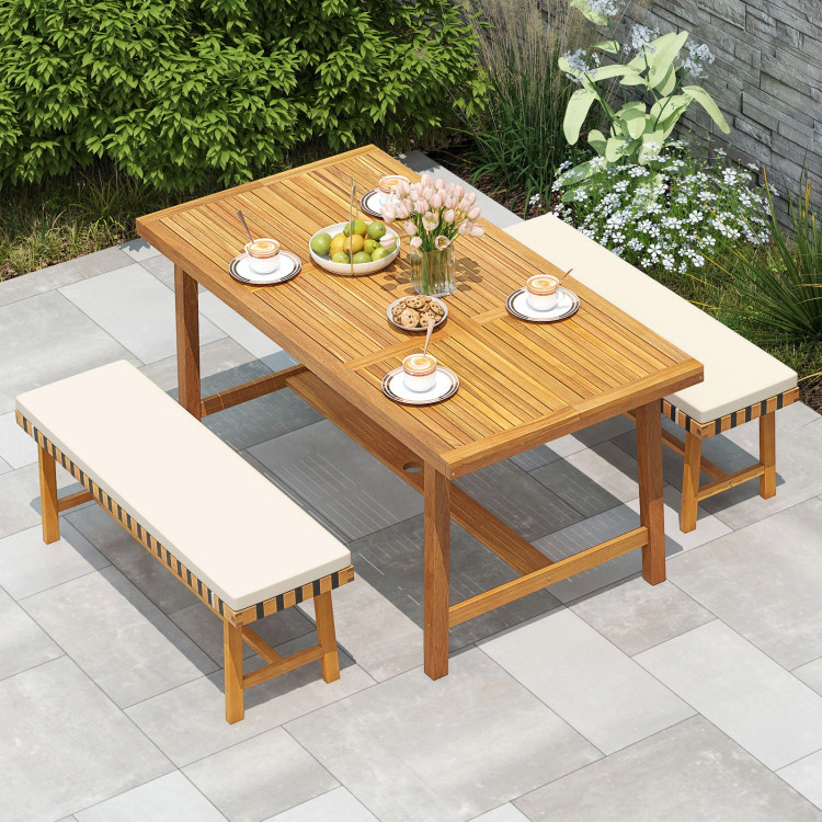 Hivvago 3-Piece Patio Dining Set For 4 People Farmhouse Furniture