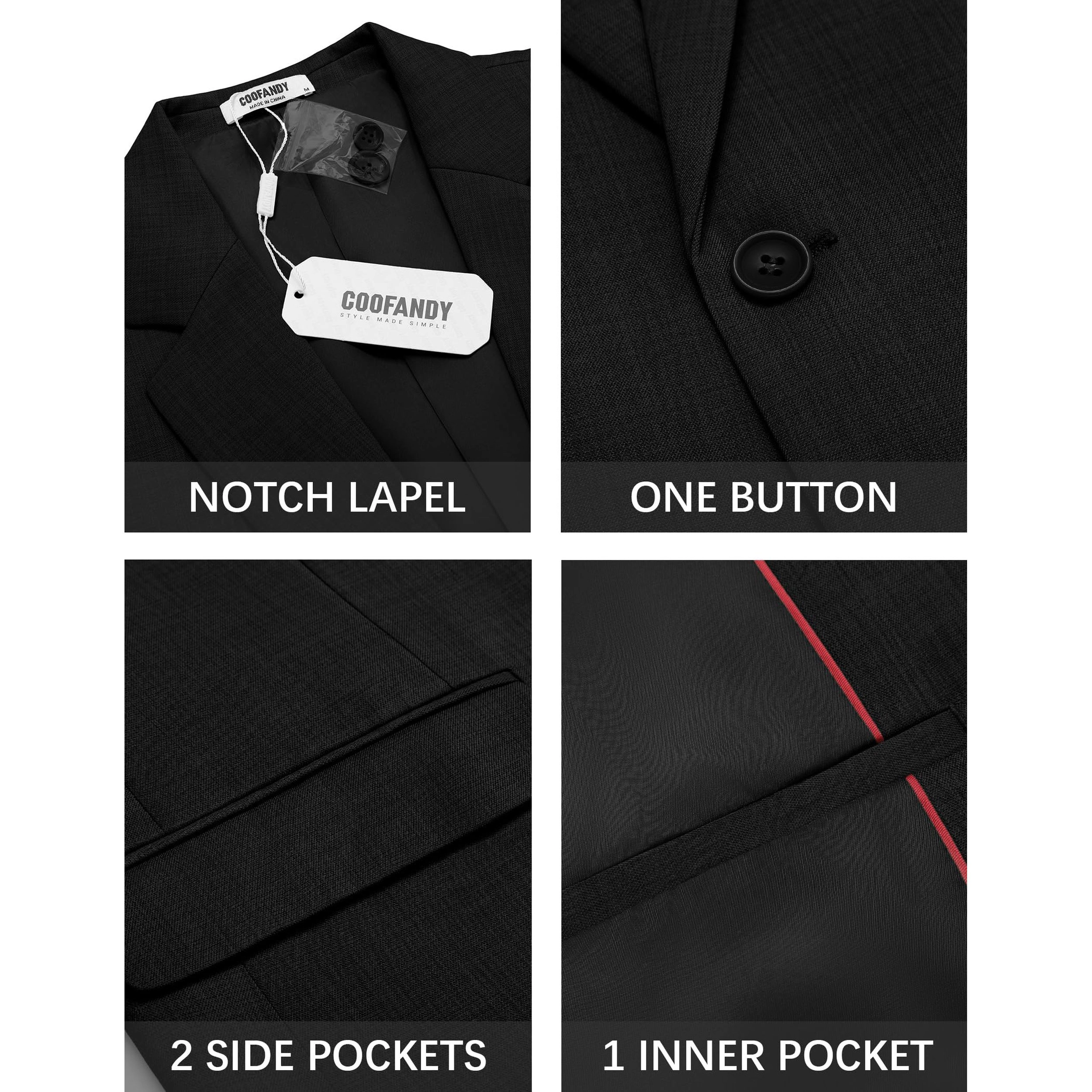 COOFANDY Men's Slim Fit Notch Lapel Casual Blazer Sport Coat Suit Jacket