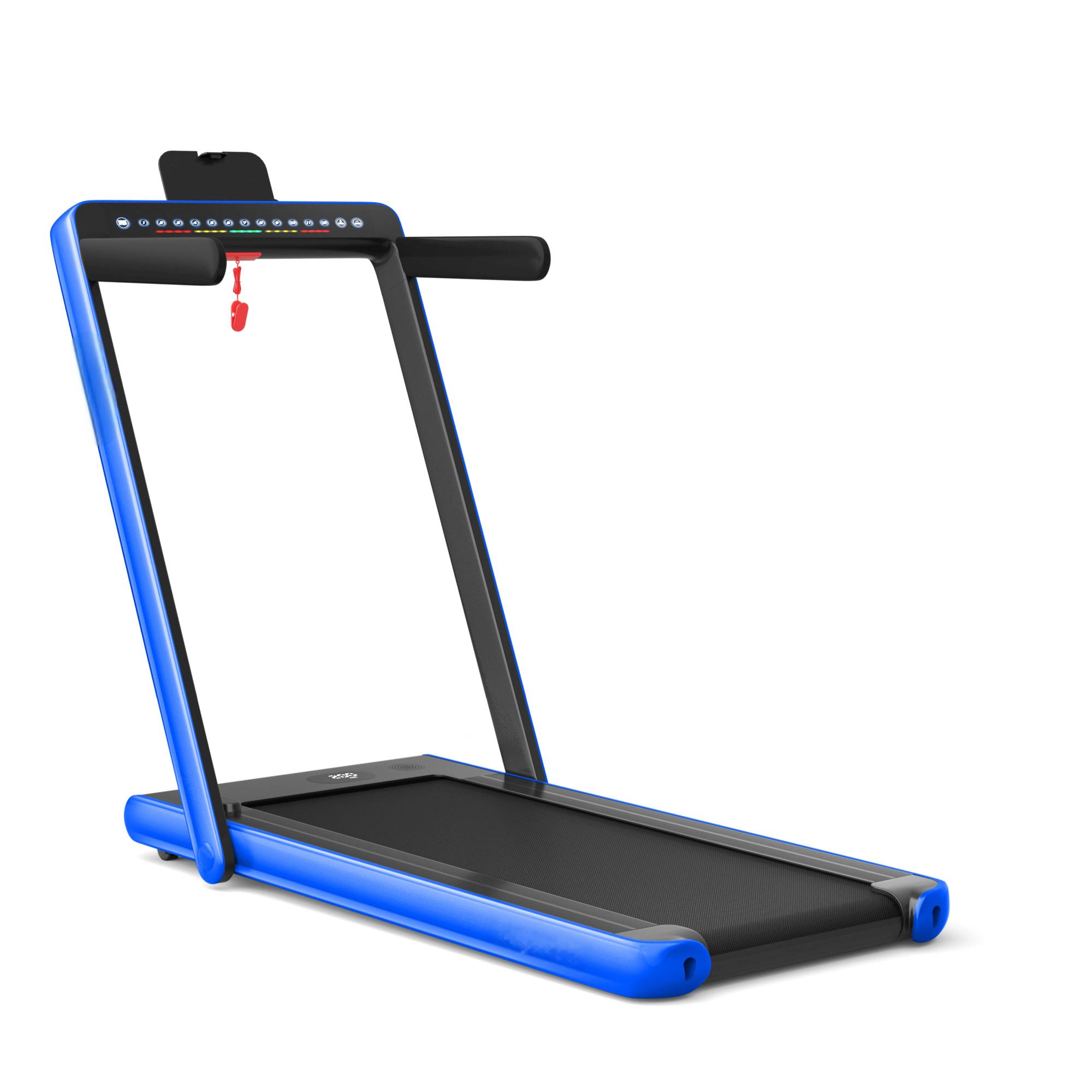 SUGIFT 2-in-1 Electric Motorized Folding ABS Treadmill with Dual Display 265-lb Capacity Health and Fitness Blue