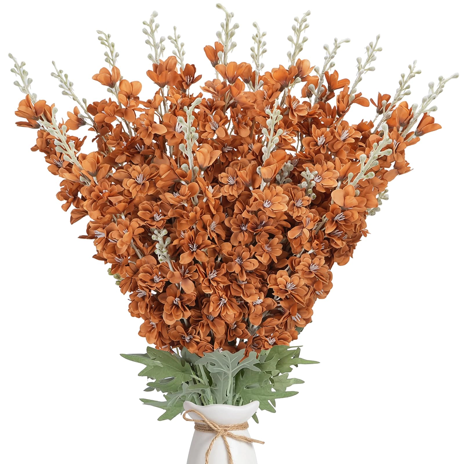 PUPWE 16Burgundy Delphinium Artificial Flower 33.5''long Stem