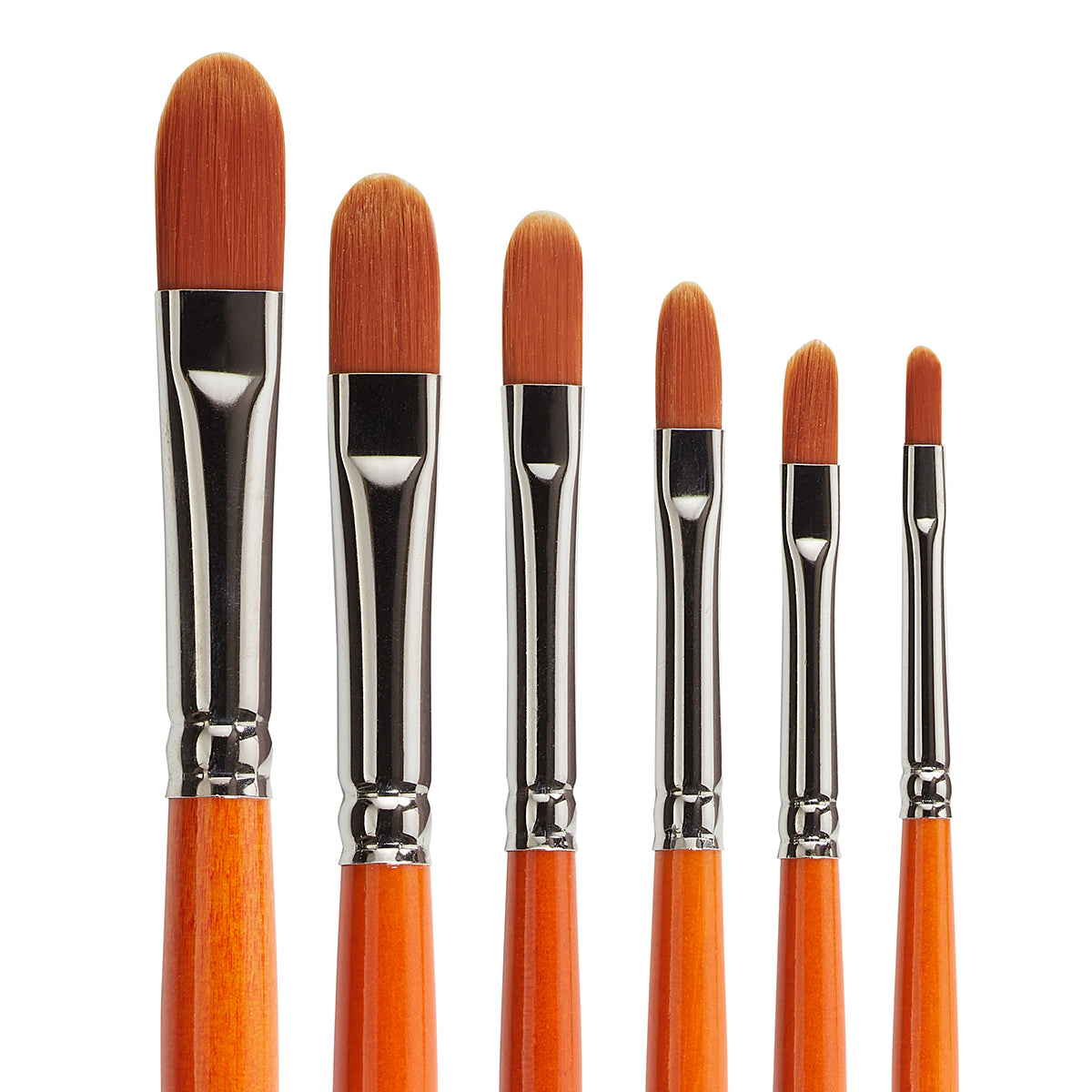 KINGART Radiant 6500 Filbert Golden Synthetic Brush Set - 6 pc