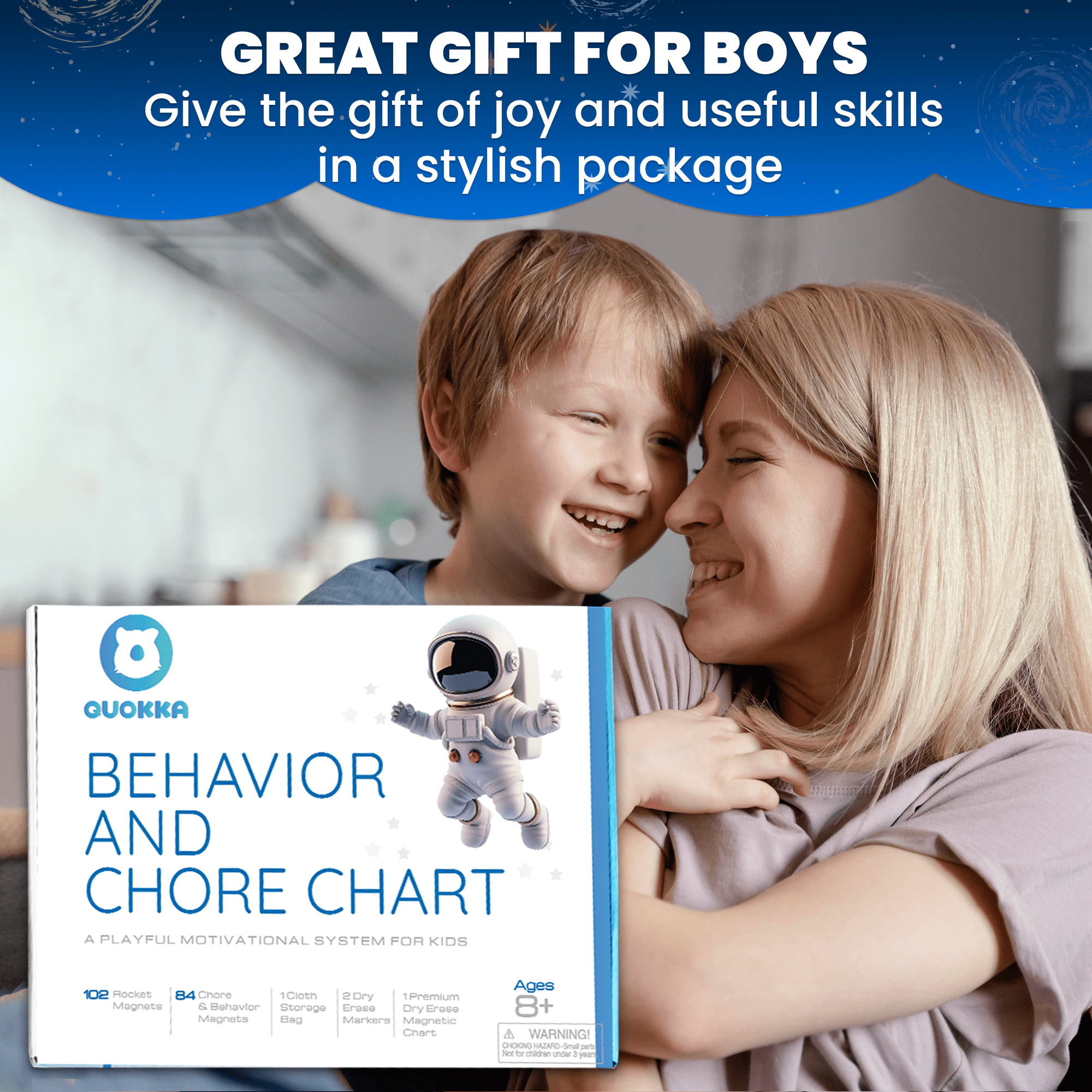 QUOKKA Magnetic Chore Chart for Kids, Behavior & Responsibility Reward Board Toddlers Teens