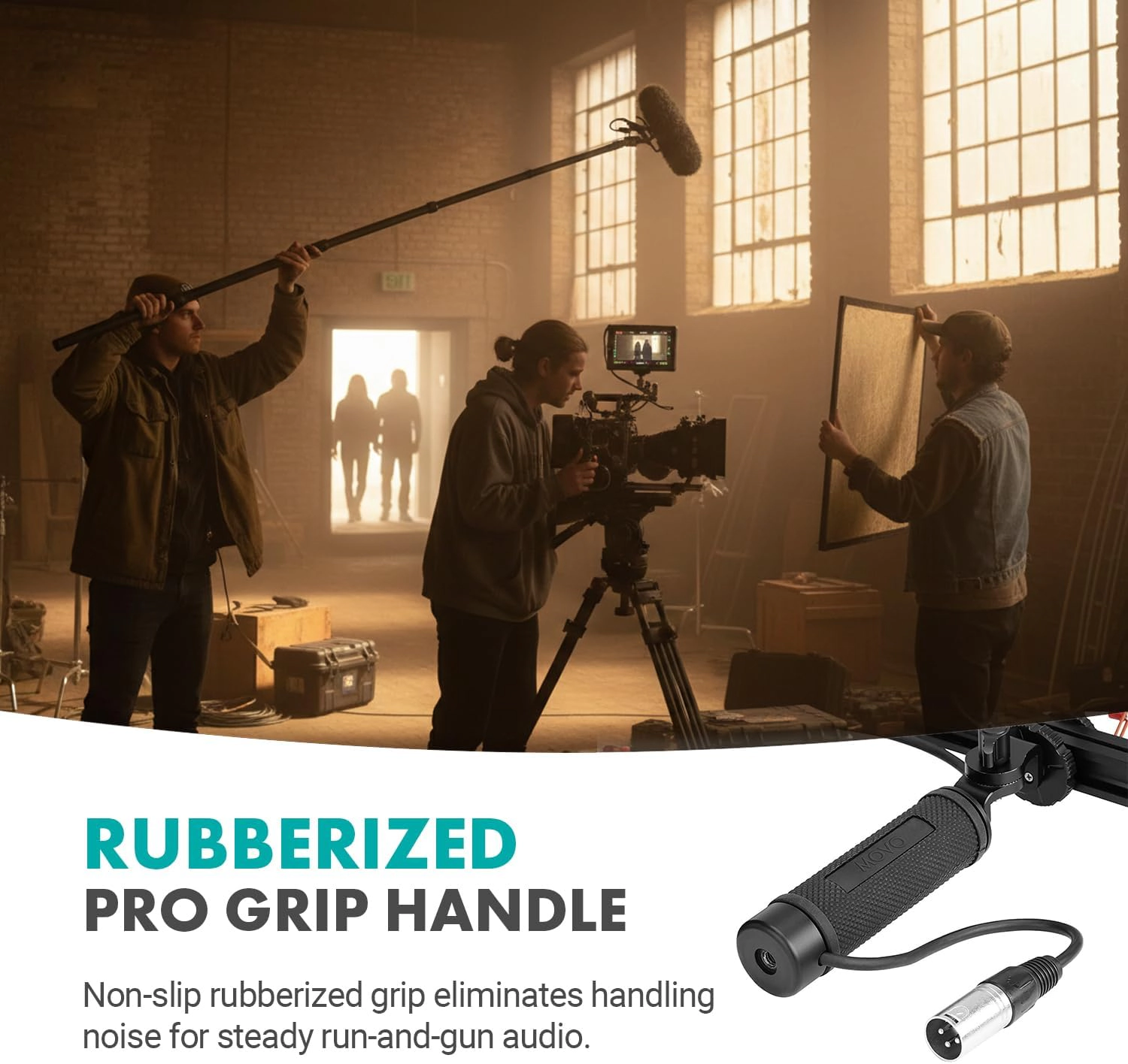 Movo Location Sound Production Bundle with 9.8-Foot Boom Pole and Blimp Windscreen for Shotgun Microphones