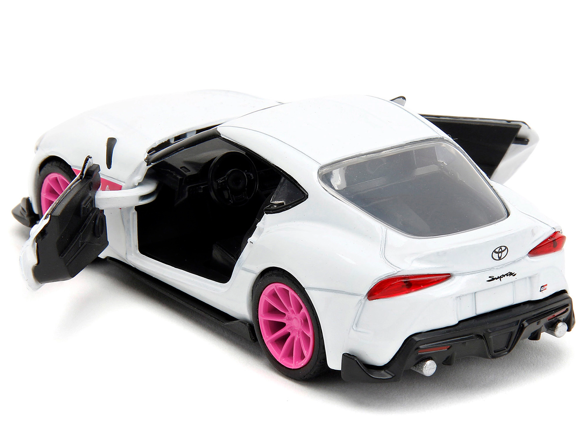 Jada 2020 Toyota Supra White Metallic with Pink Wheels "Pink Slips" Series 1/32 Diecast Model Car by Jada