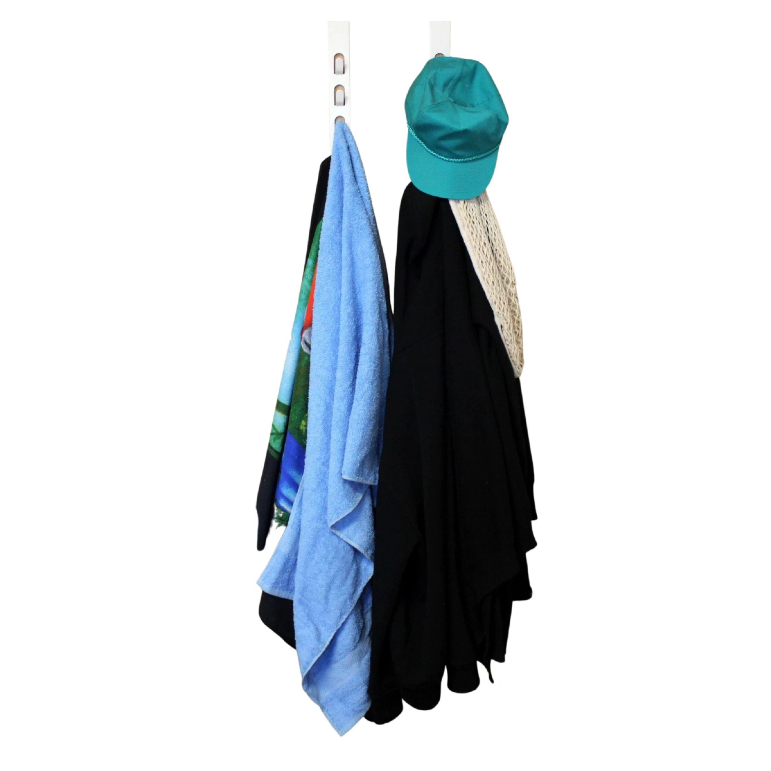Home Collection Over-the-Door 4 Hook Hangers White Closet Organizer Pack of 2