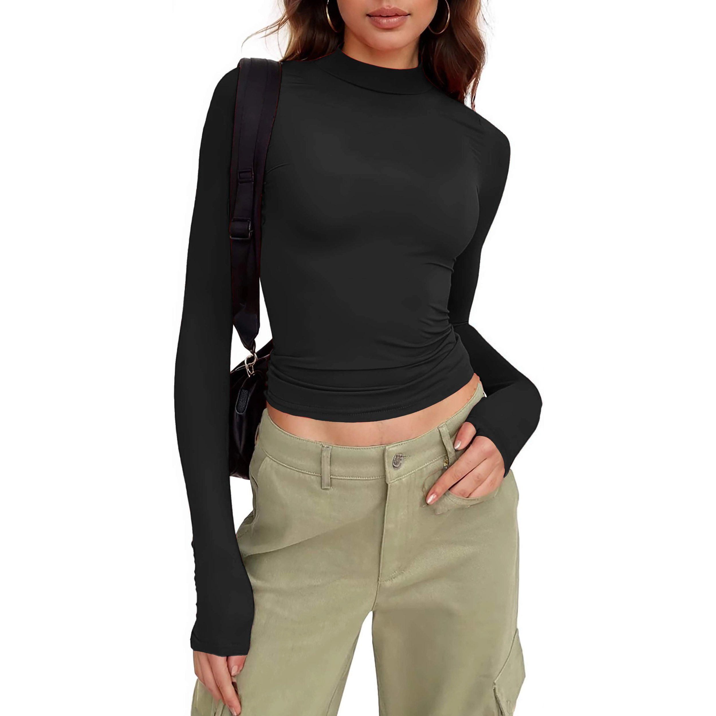 Zeagoo Women Slim Fit Mock Neck Undershirt