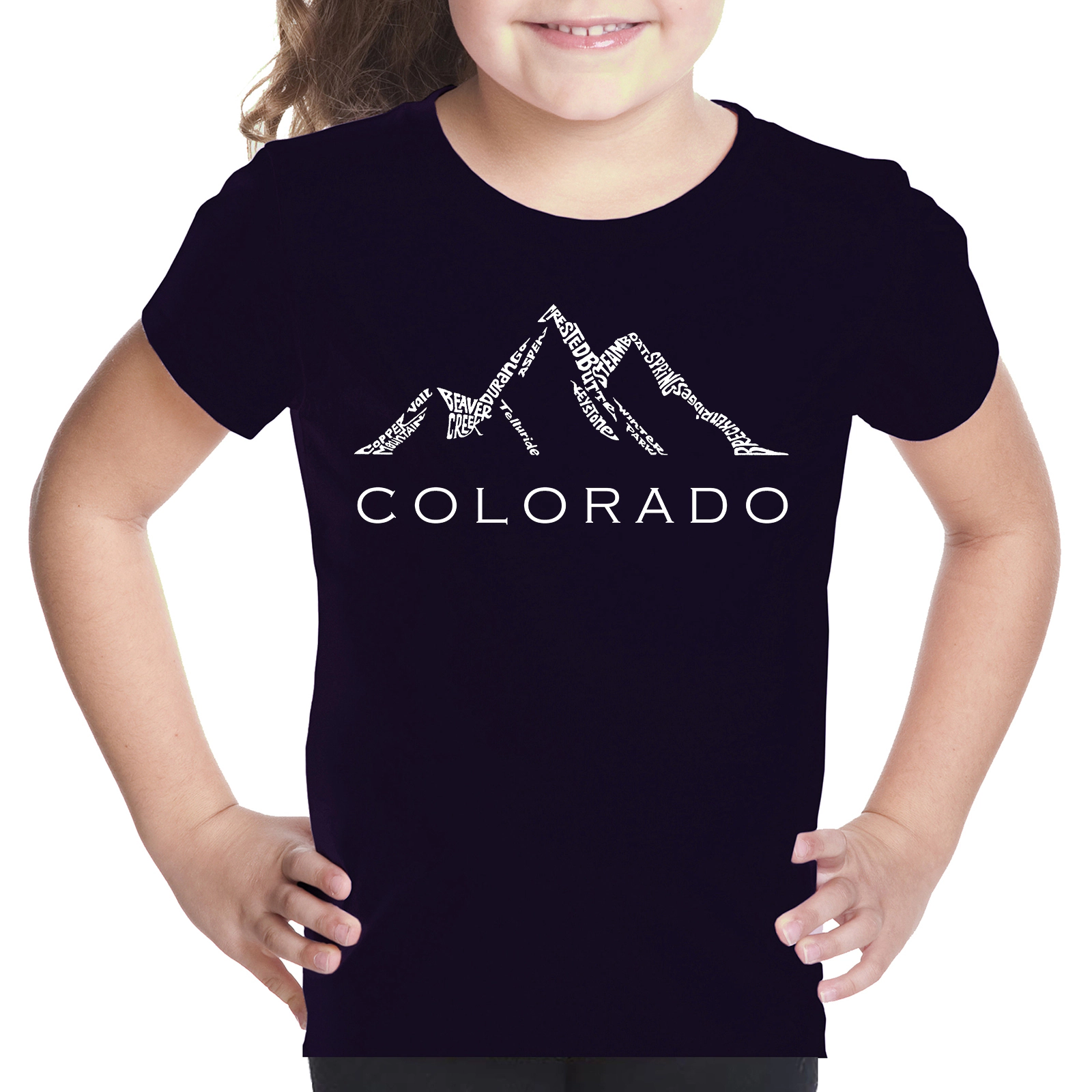 LA Pop Art Girls Word T-Shirt - Colorado Ski Towns