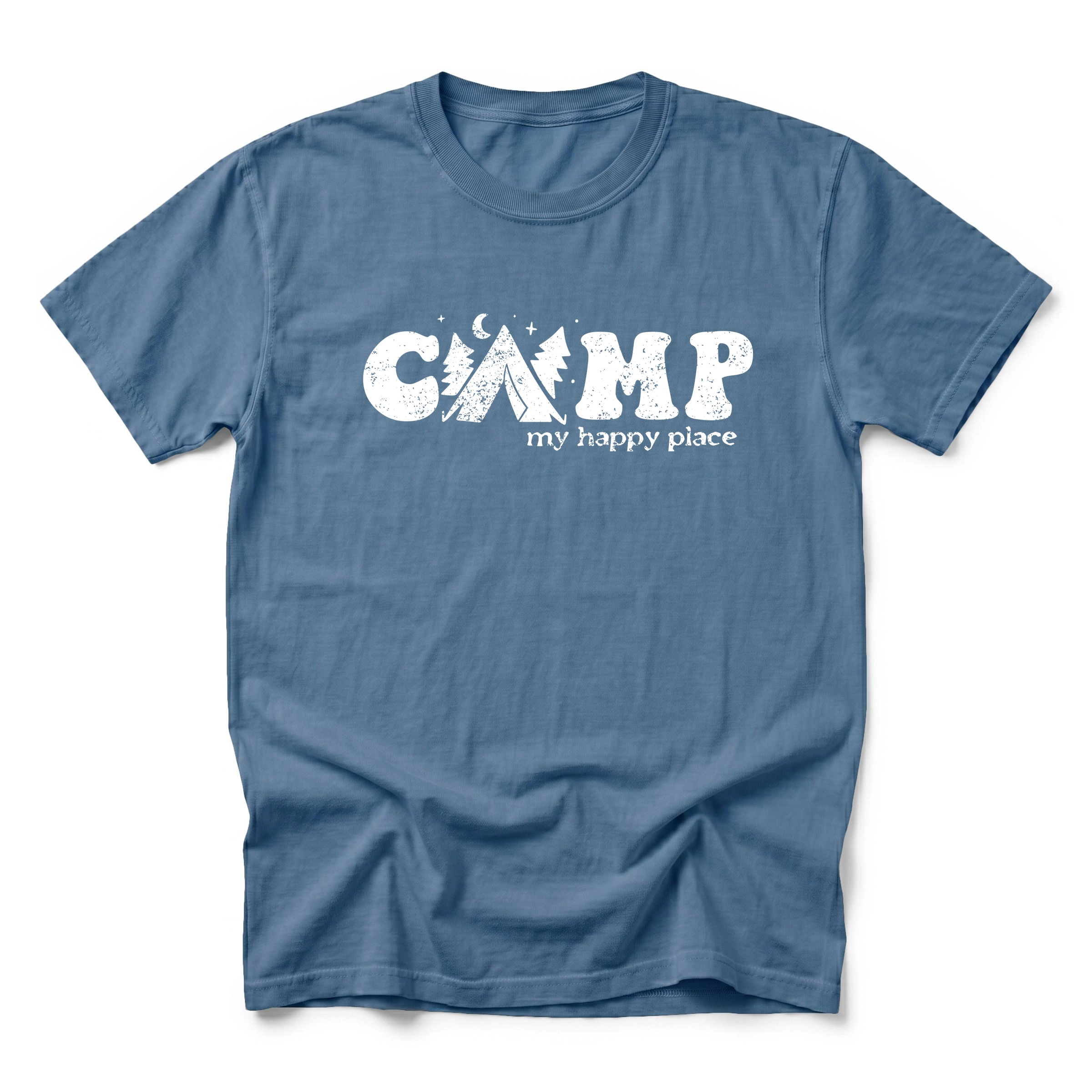 Simply Sage Market - Camp My Happy Place Men's Garment Dyed Graphic T-Shirt
