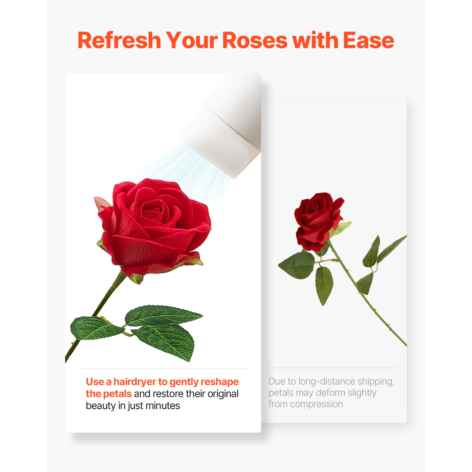 HONGGE Artificial Flowers Real Looking Foam Fake Roses Bulk Faux Bridal Shower with Stems for DIY Wedding Bouquets Home