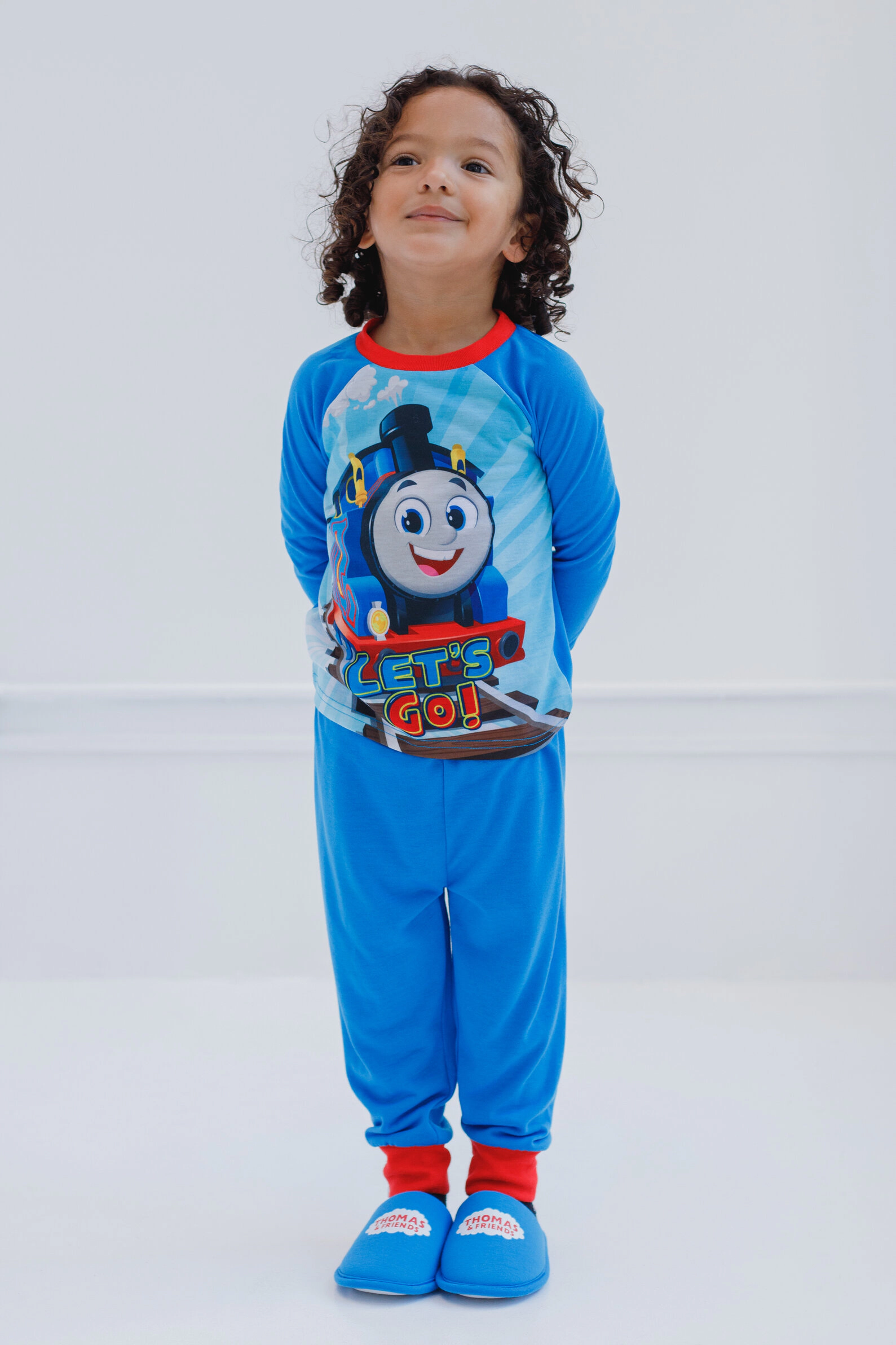 Thomas & Friends Boys' Pajama Shirt Pants and Slippers Set