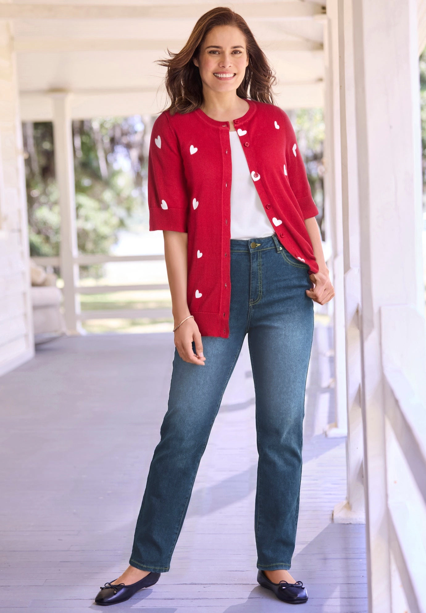 Woman Within Plus Stretch Straight-Leg Clean Jeans