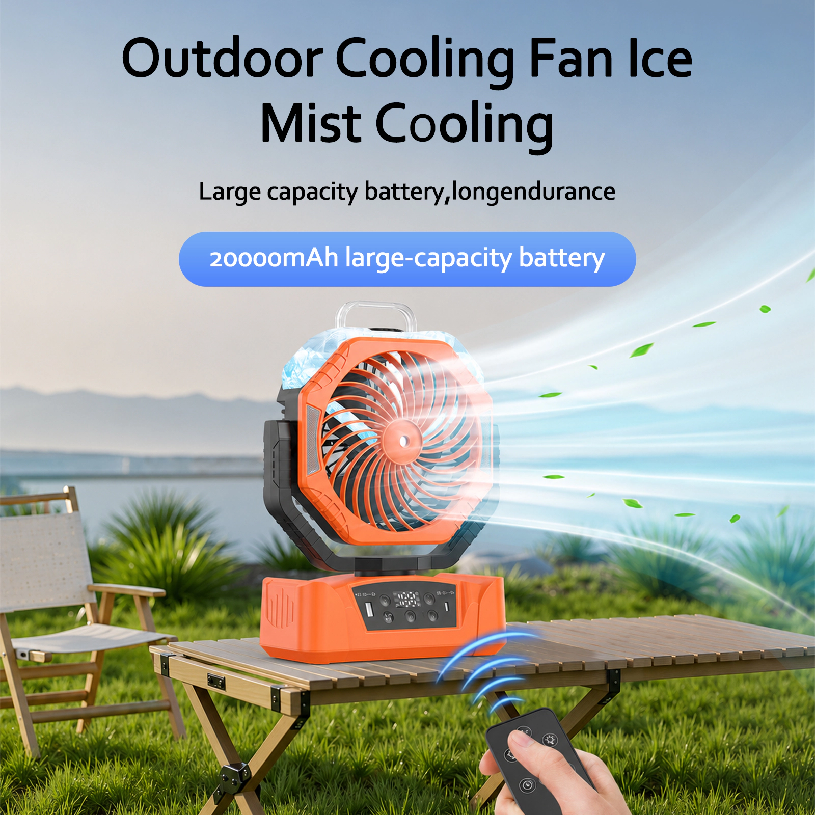 Sonicgrace Portable Outdoor Misting Fan 20000mAh Recharge