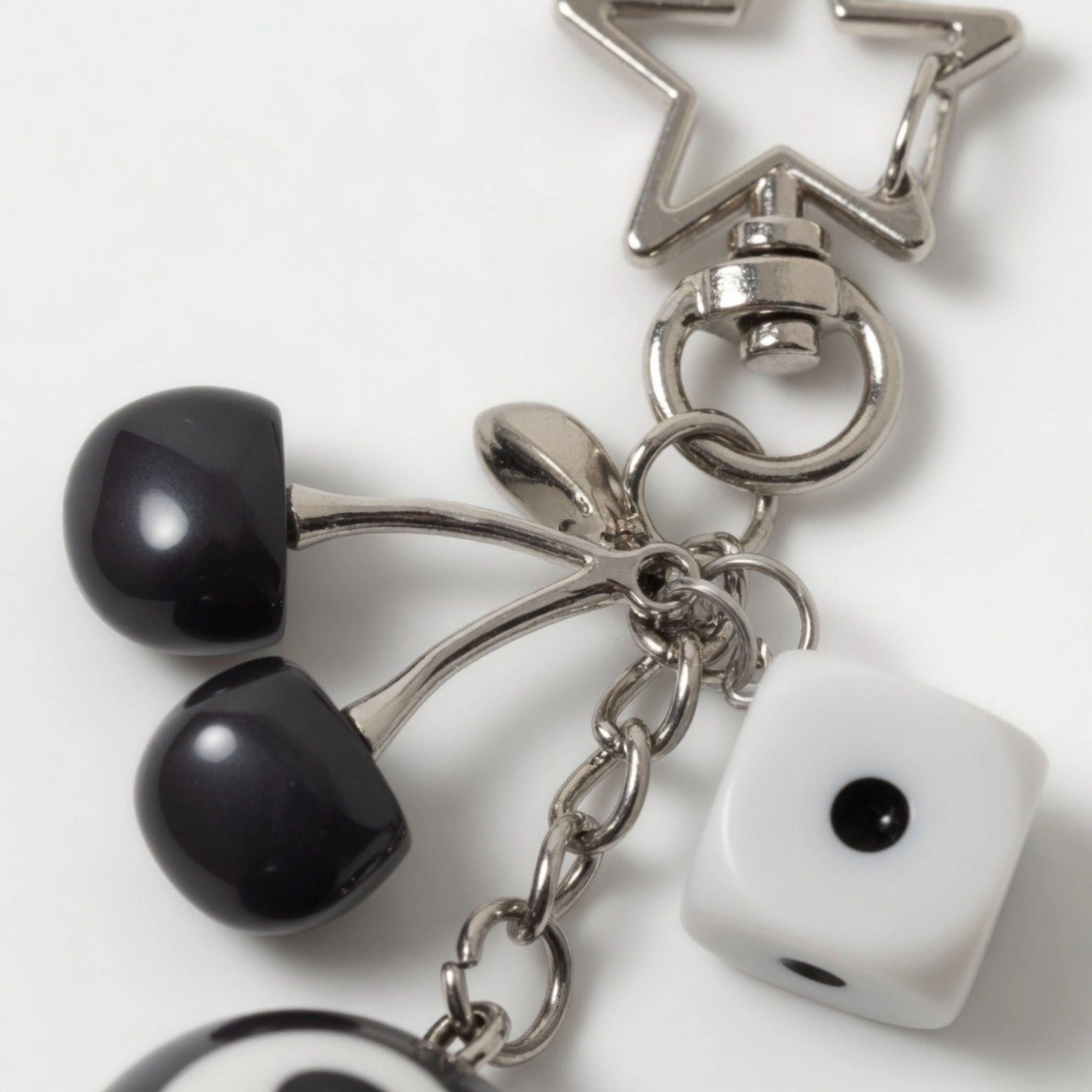 Alilang Women's Dice Charm Keychain with Multi Pendant Set Game Theme Bag Key Ring Accessory