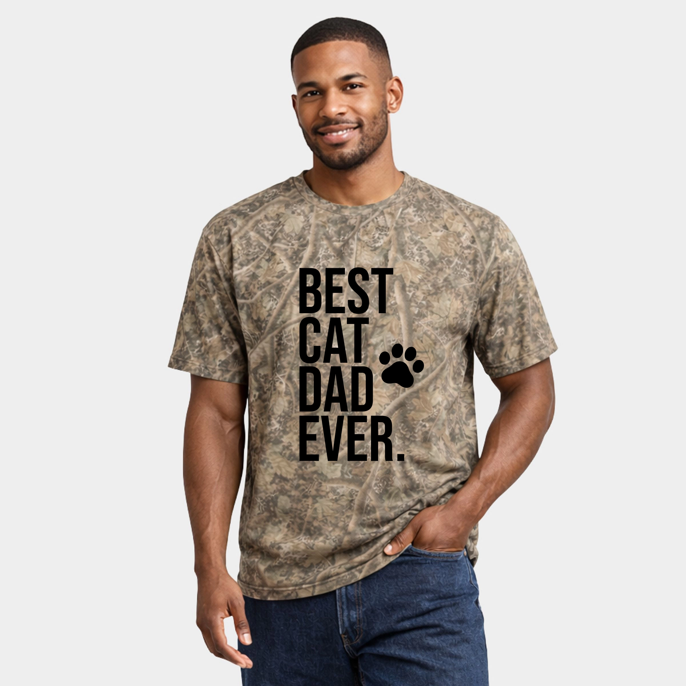 Simply Sage Market - Best Cat Dad Ever Paw Men's Heavyweight Crew