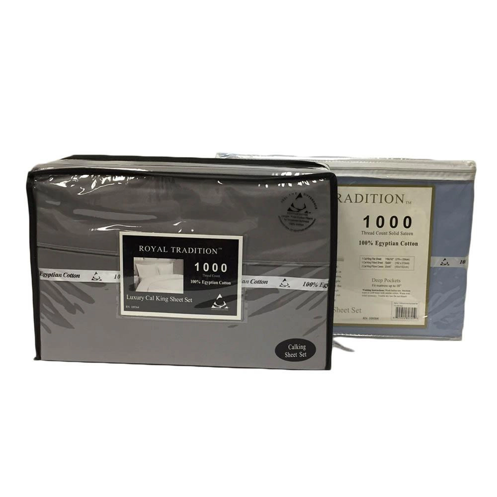 Egyptian Linens 1000 Thread Count Solid Cotton Sateen Deep Pocket Sheet Set