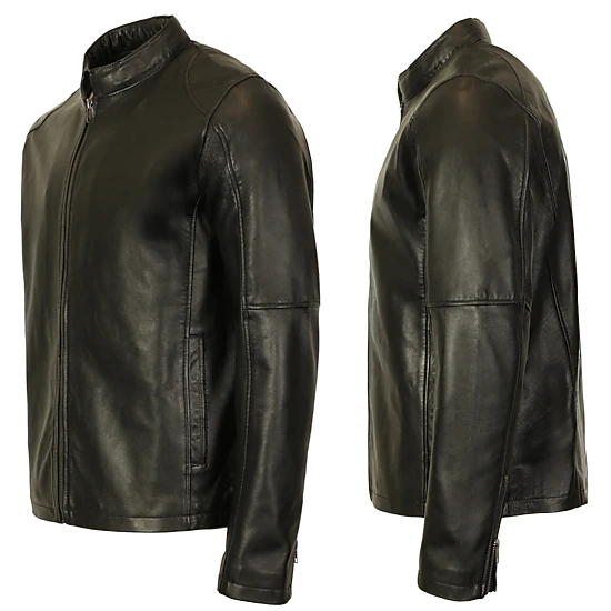 Gioberti Men's Sheepskin Classic Style Leather Jacket