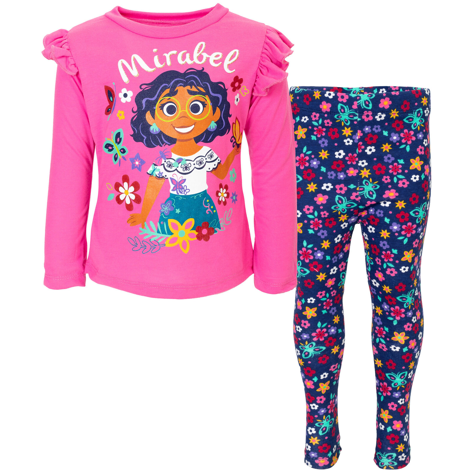 Disney Encanto Mirabel Little Girls' 2-Piece Long Sleeve Tee and Leggings Set