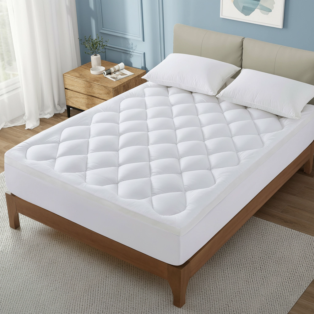 PEACE NEST Plush Quilted Shredded Foam Mattress Topper with Deep Pocket