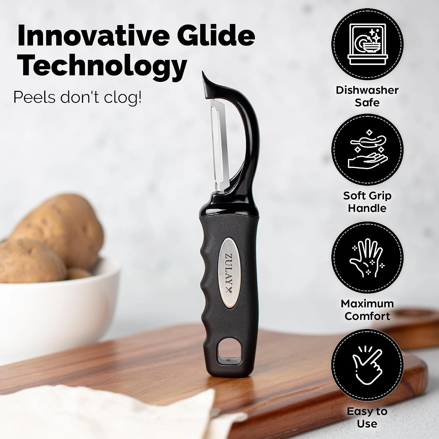 Zulay Kitchen Premium Vegetable Swivel Peeler with Razor Sharp Stainless Steel Blades & Strong Ergonomic Handle