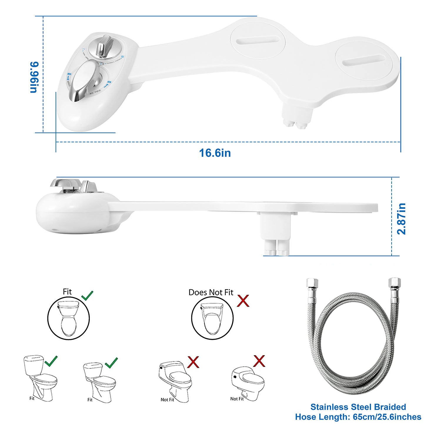GBruno Non-Electric Dual Nozzle Bidet Attachment