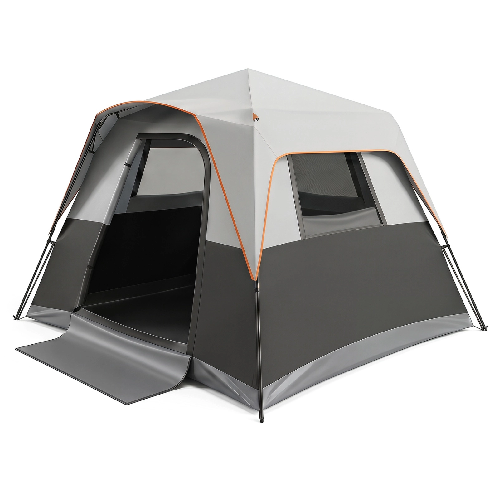 SUGIFT Blackout Easy Setup 6-Person Instant Cabin Camping Tent with Rainfly and Carrying Bag Orange/Gray
