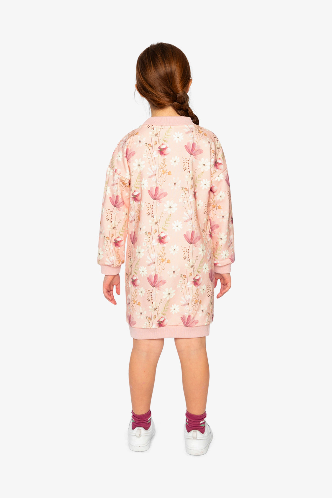 Deux par Girls French Terry Dress with Printed Flowers