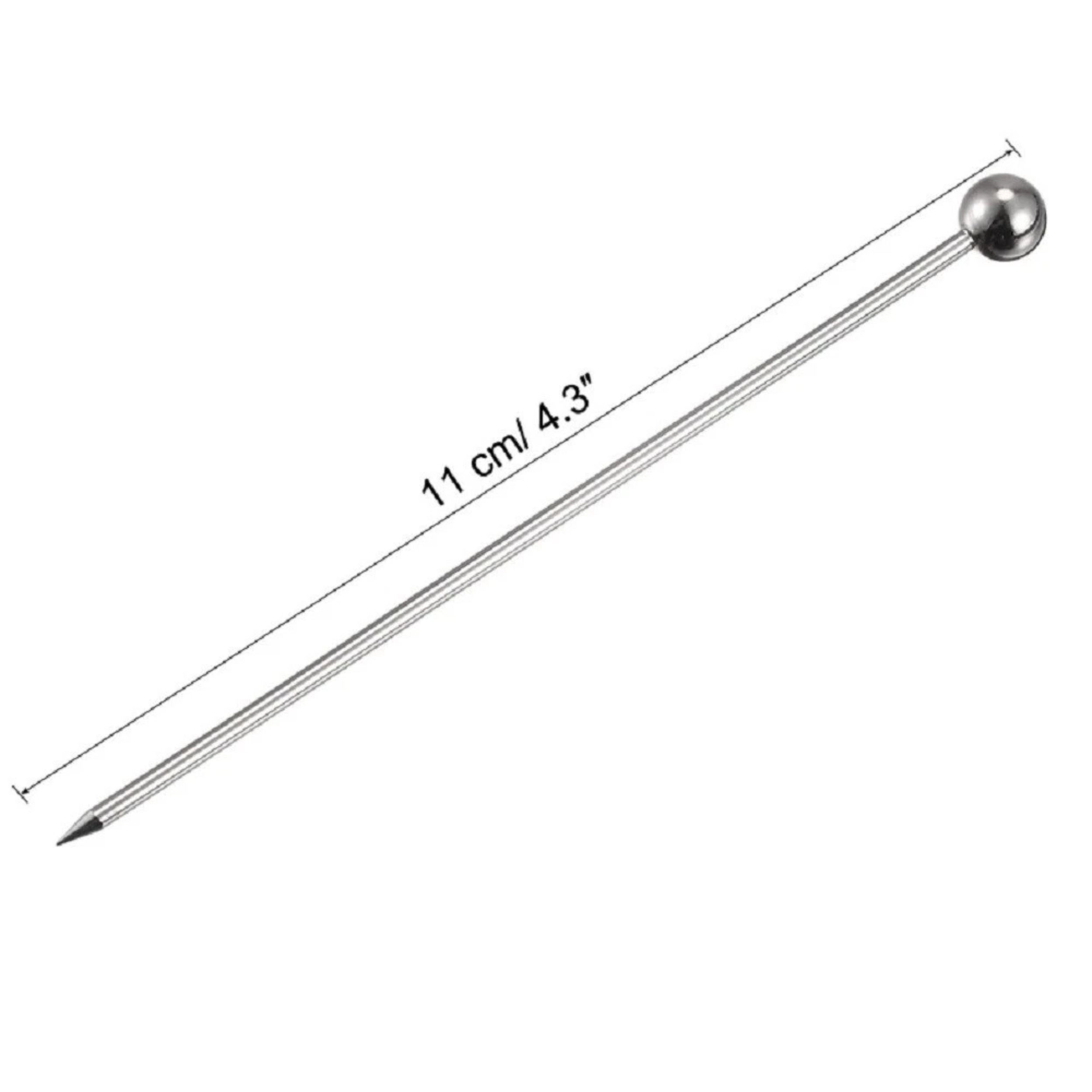 Home Collection Pack of 8 Stainless Steel Cocktail Picks Reusable Martini Garnish Skewers
