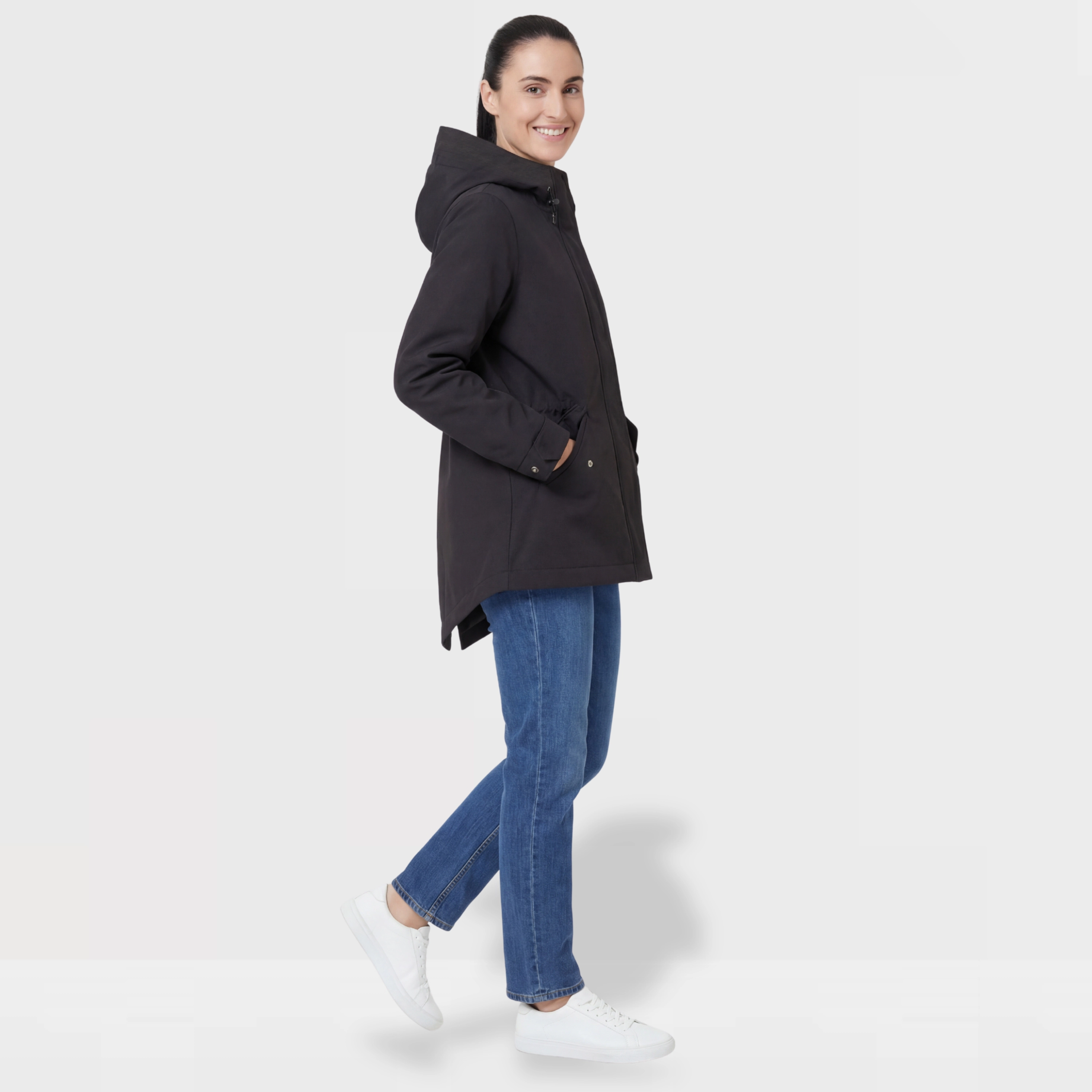 Rokka&Rolla Womens Stand Collar Trench Coat Windbreaker