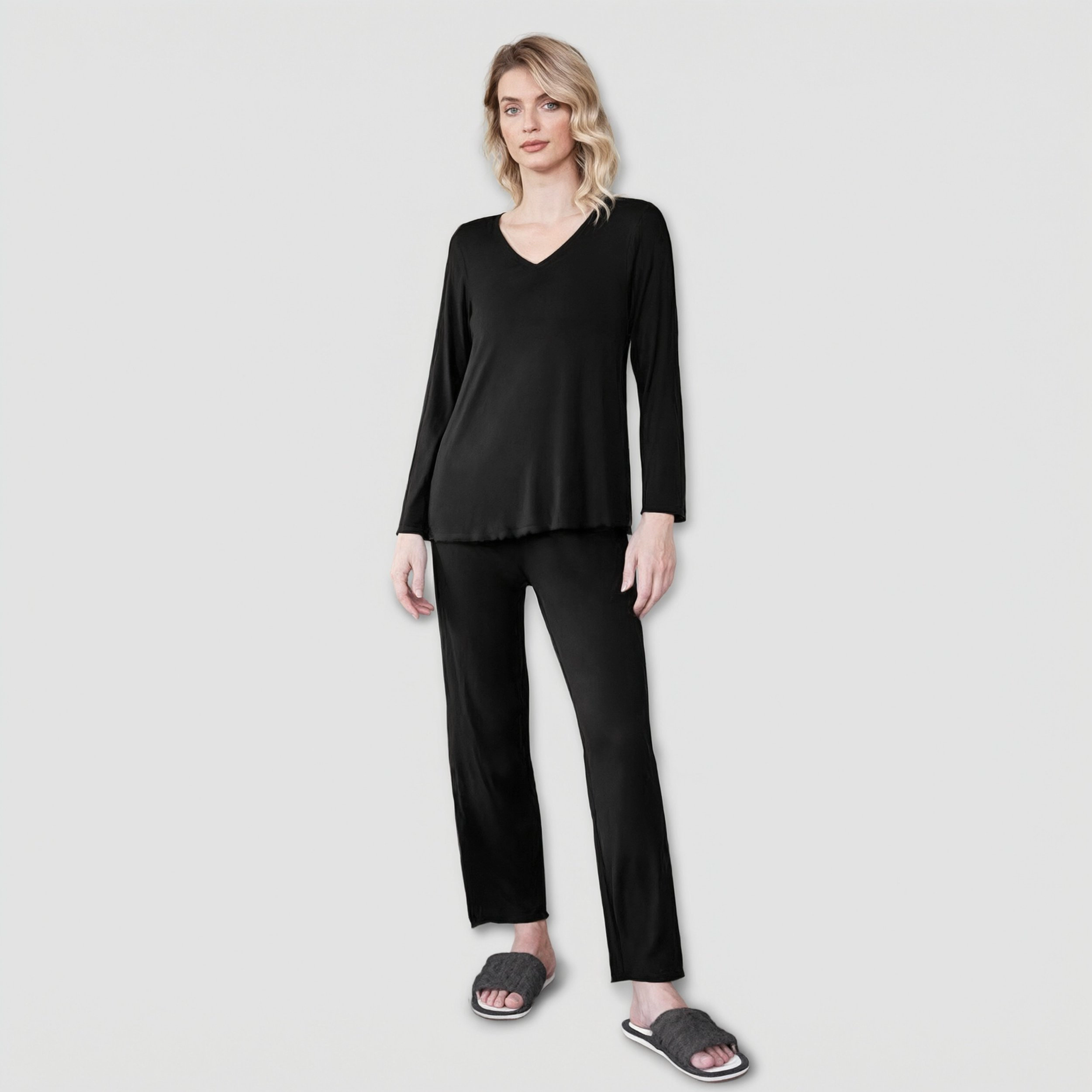 Ekouaer Womens Pajama Sets 2 Piece Lounge Set Fall Winter Pajamas Long Sleeve Pjs Top and Pants