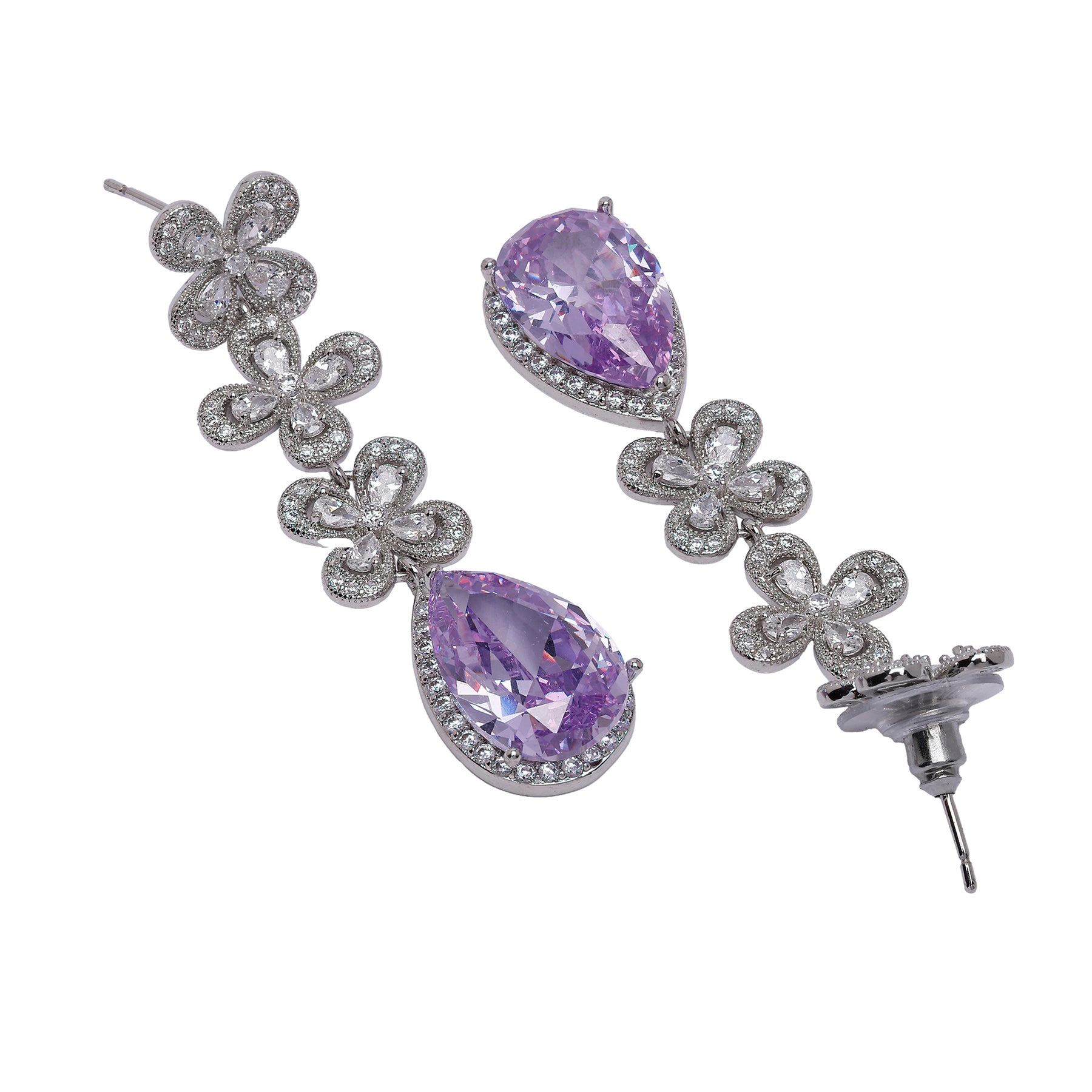 AGP PARIS Womens Diva Triple Flower Drop Earrings